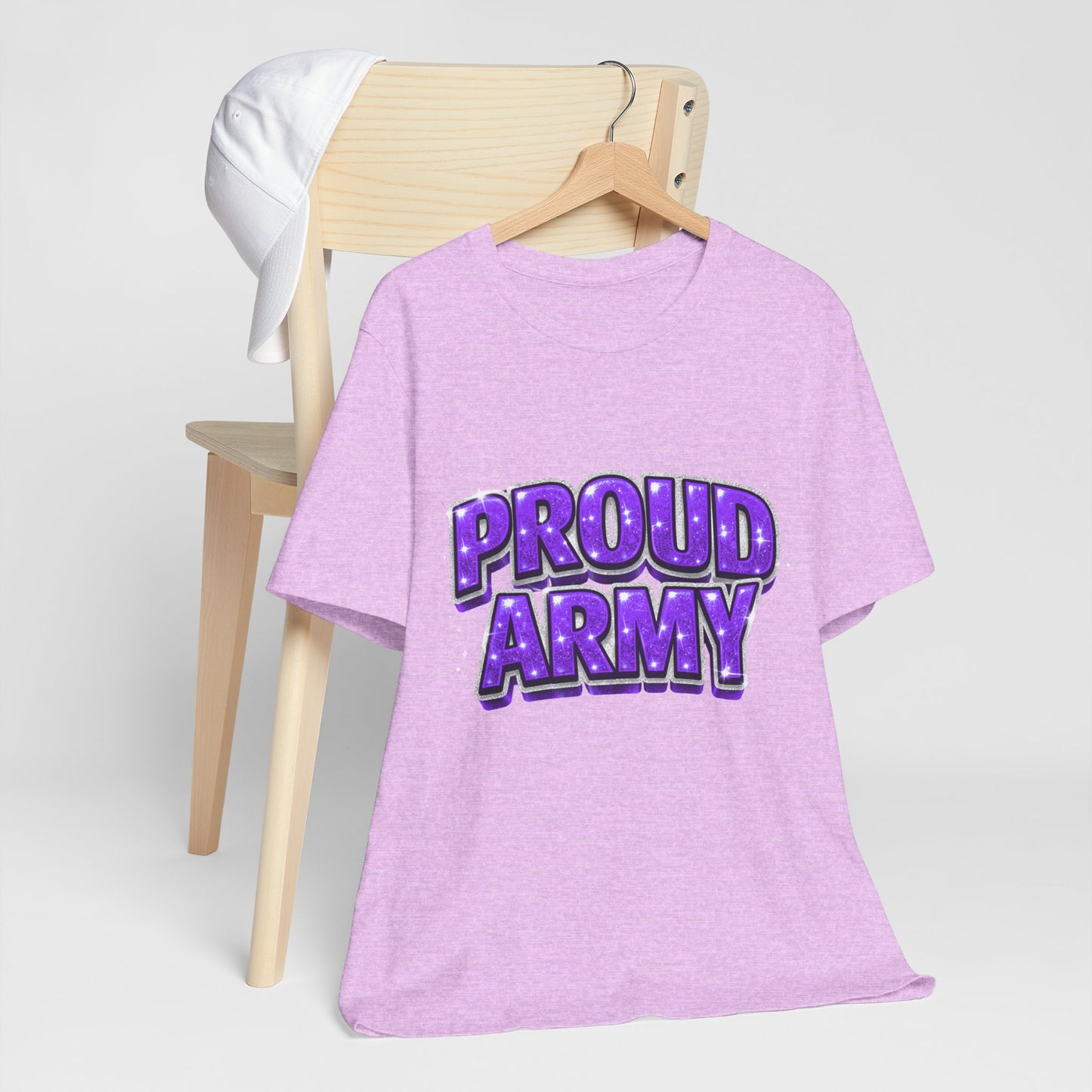 Proud Army T-Shirt — Bold Purple BTS Support Tee