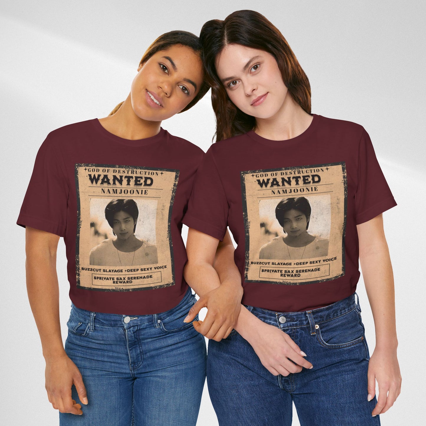 T-Shirt — Vintage 'Wanted: Namjoonie' Photo Tee (K-Pop Fan Poster Style)