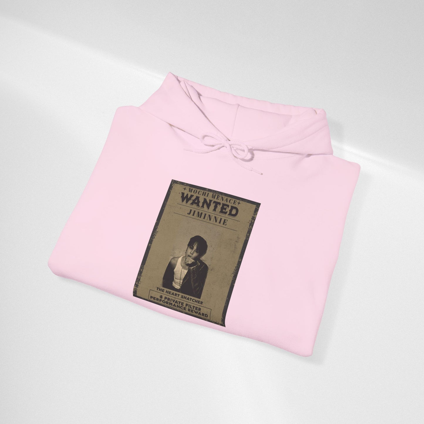 JIMIN Wanted Poster Hoodie — Vintage Photo "Wanted" Graphic Sweatshirt