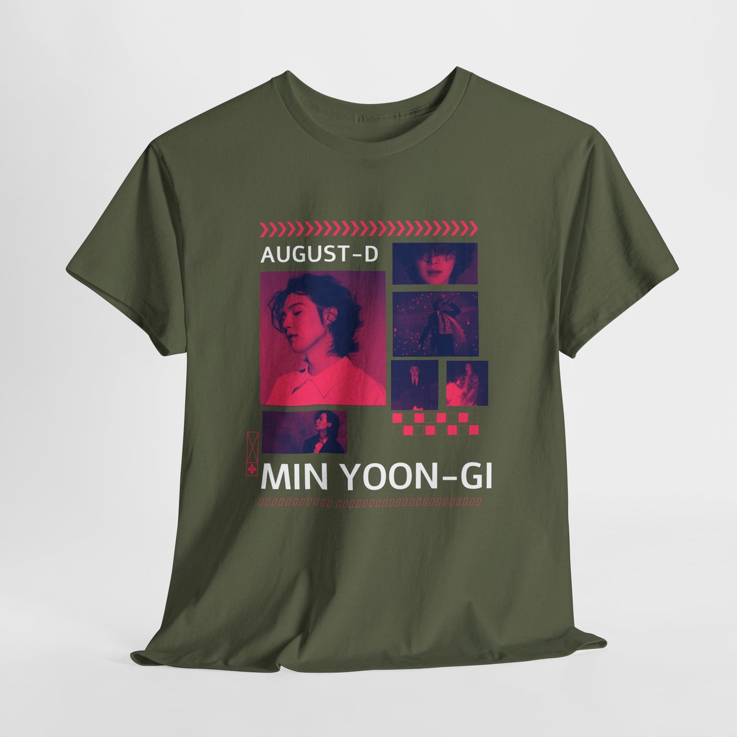 Min Yoon-Gi Photo Grid Tee — K‑Pop BTS August‑D Fan Shirt