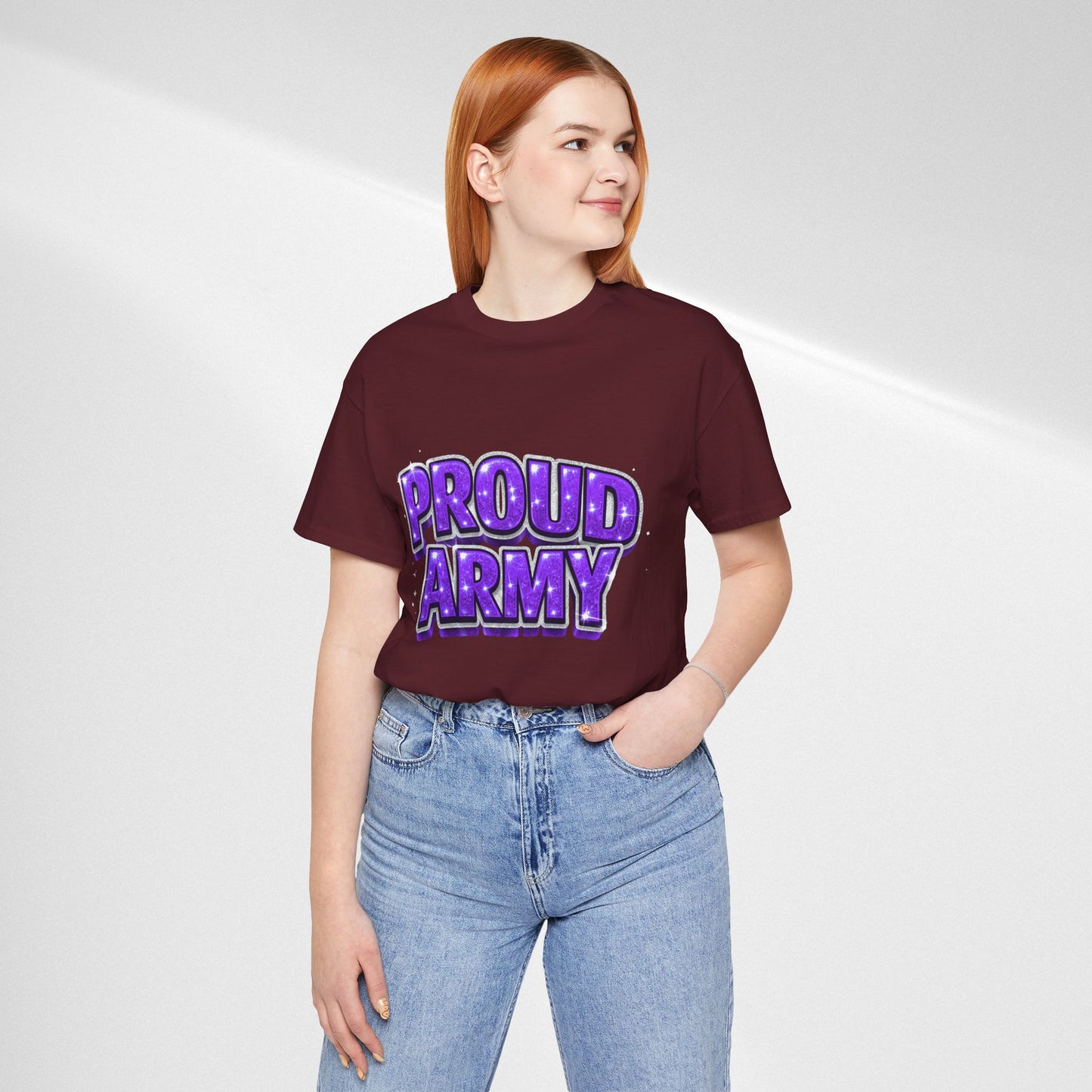Proud Army T-Shirt — Bold Purple BTS Support Tee