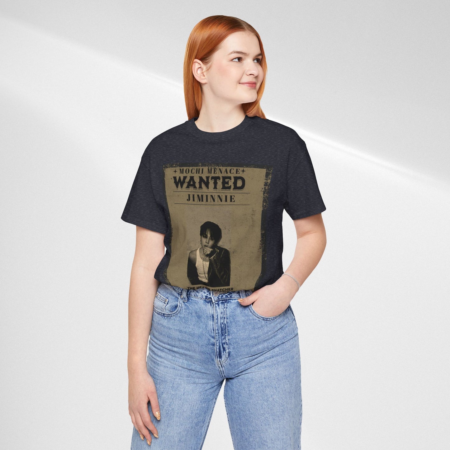 JIMIN Wanted Poster Graphic Tee — 'Mischief Menace' Vintage Style