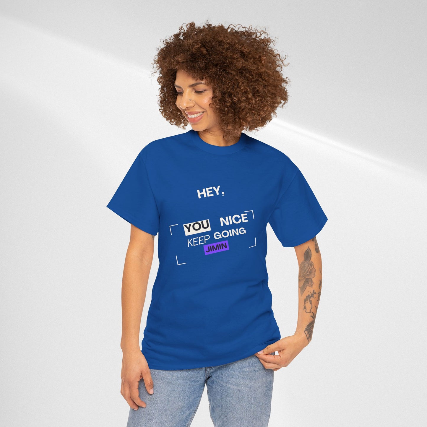 Motivational Tee — "Hey, You Nice Keep Going" Inspirational Graphic T-Shirt