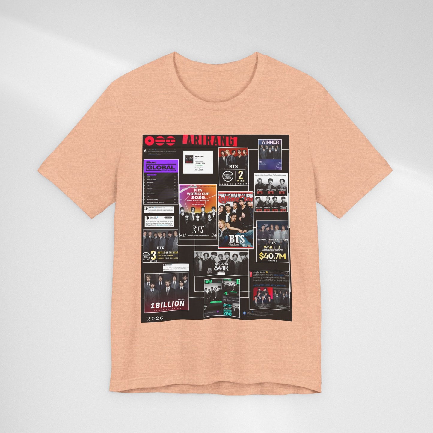 BTS  ARIRANG Collage Graphic Tee — K‑Pop Fan Tribute Shirt