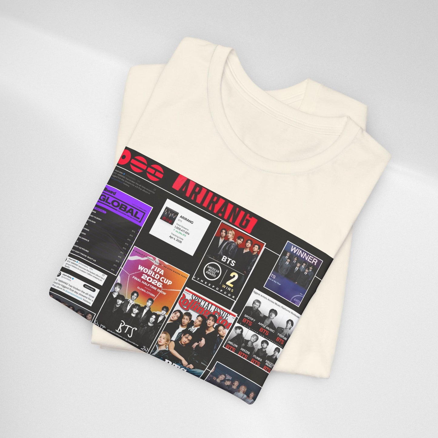 BTS  ARIRANG Collage Graphic Tee — K‑Pop Fan Tribute Shirt