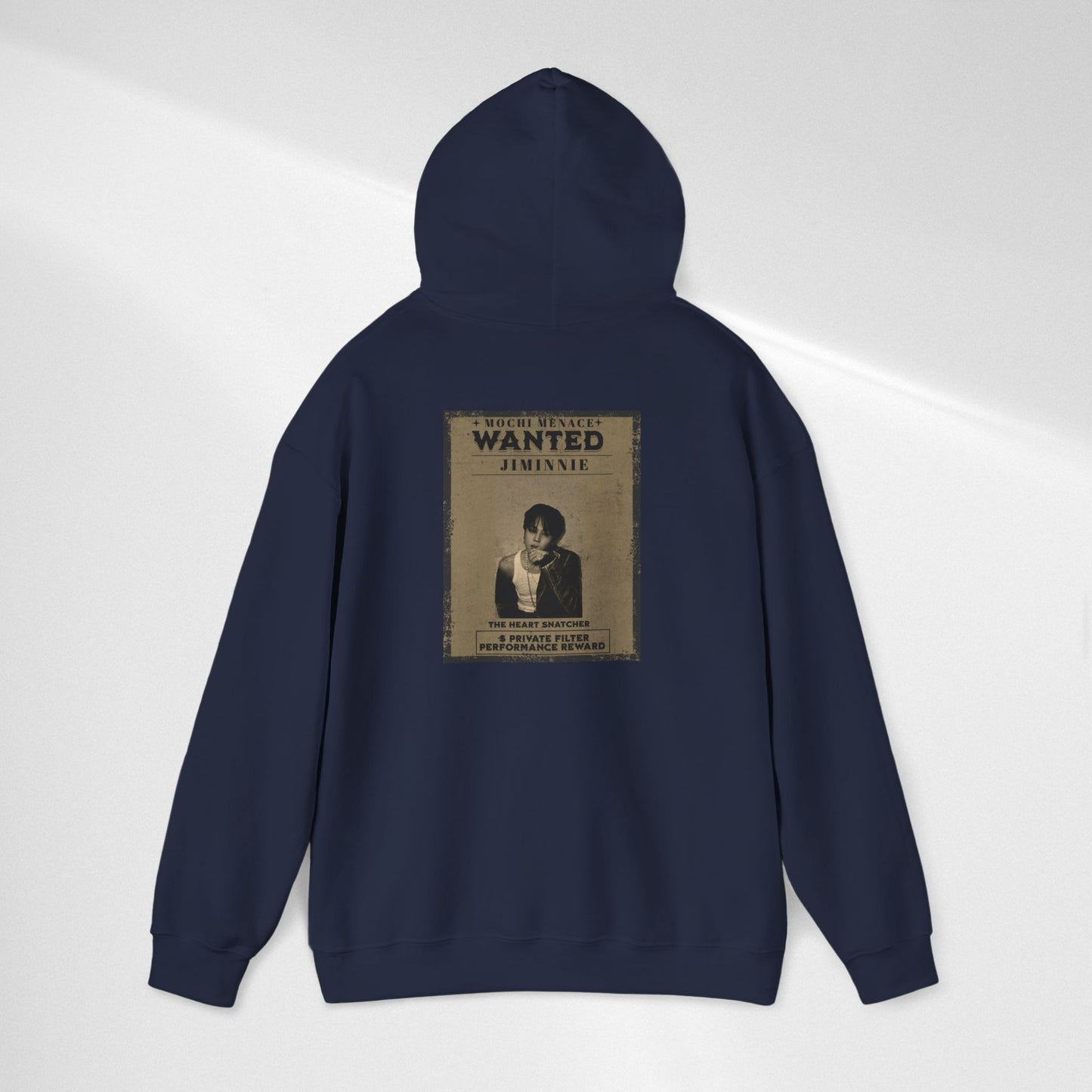 JIMIN Wanted Poster Hoodie — Vintage Photo "Wanted" Graphic Sweatshirt