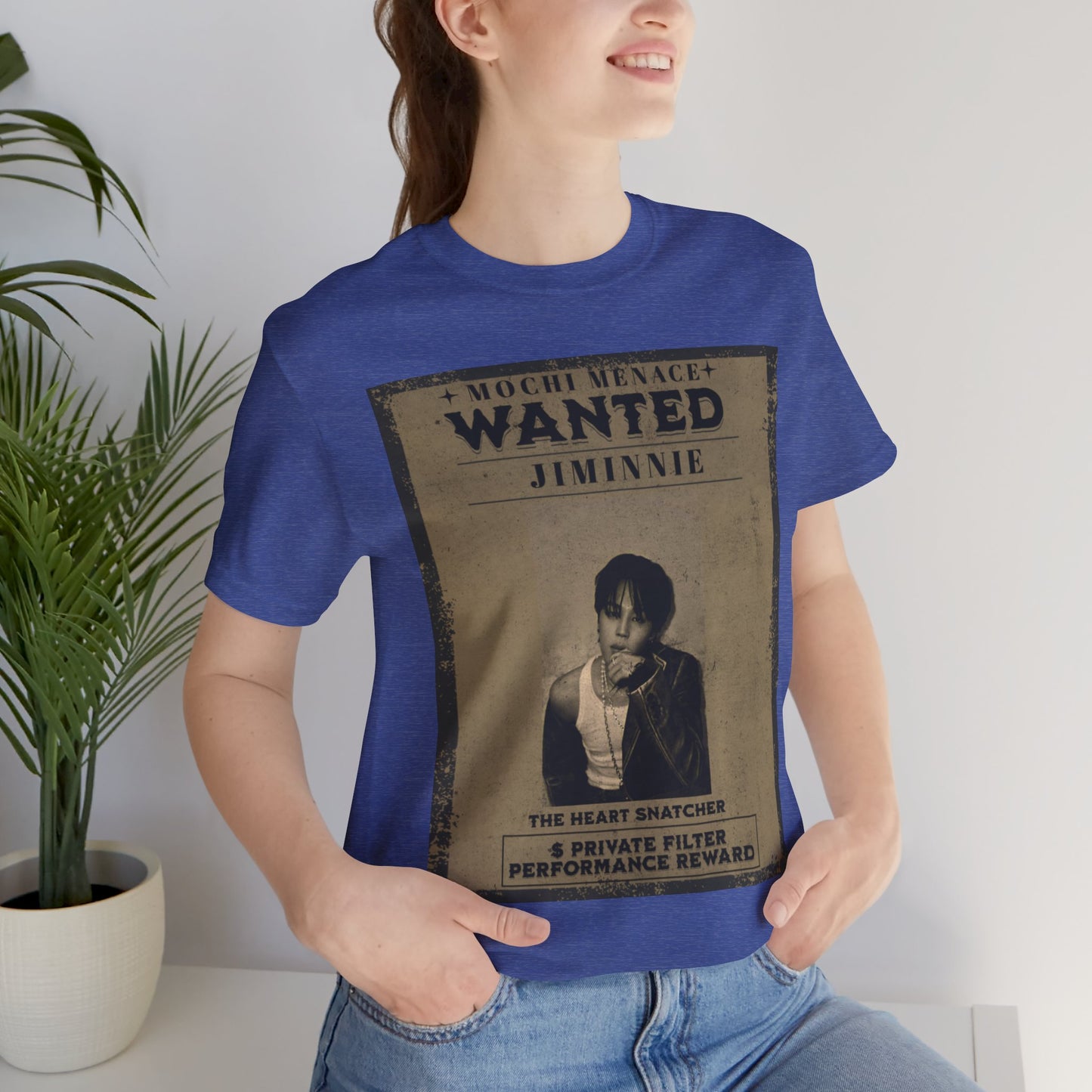 JIMIN Wanted Poster Graphic Tee — 'Mischief Menace' Vintage Style