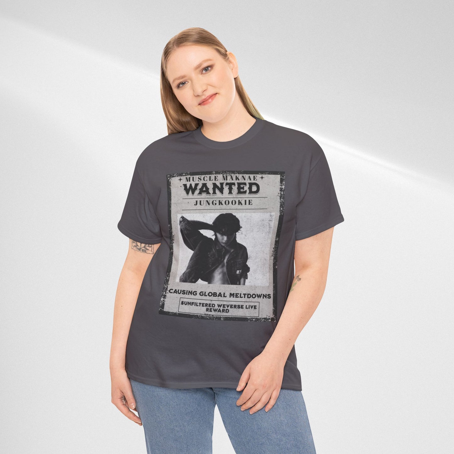 Wanted Poster T-Shirt — "Jungkookie" Vintage K-Pop Graphic Tee