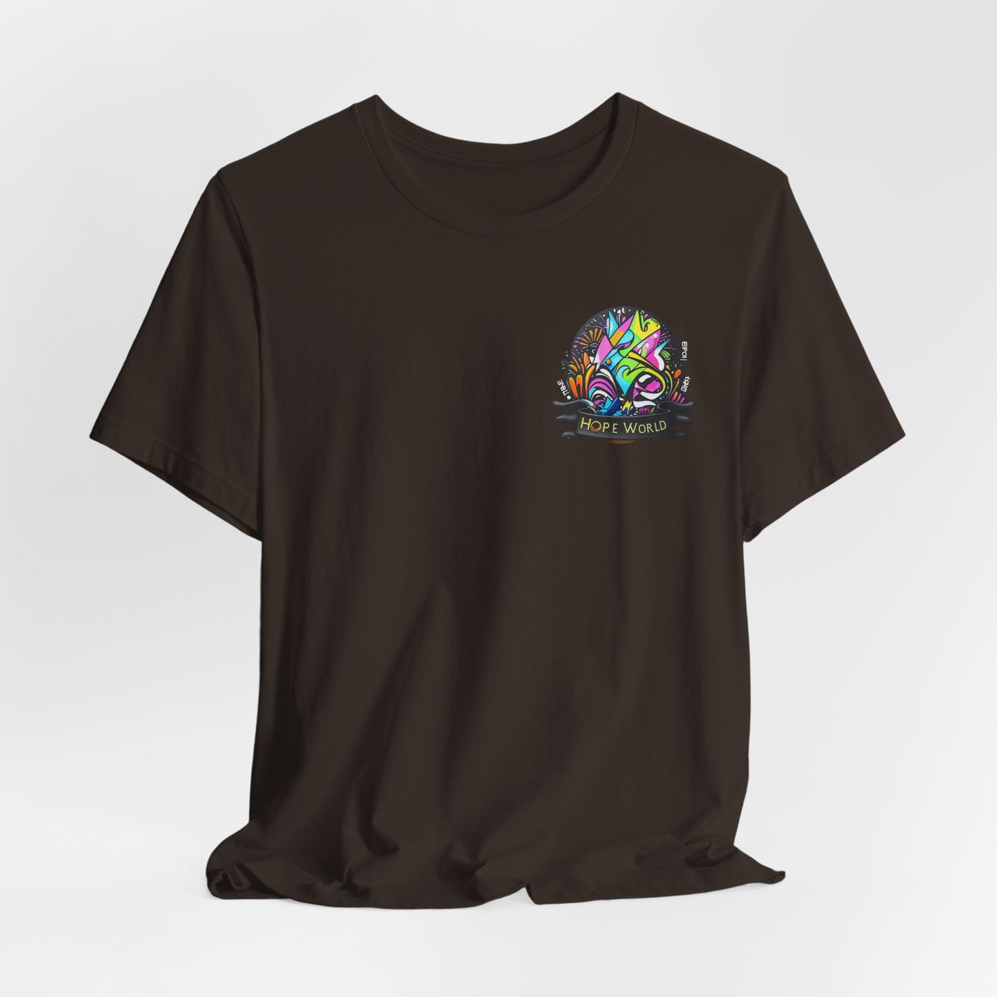 Hope World Graphic Tee — Colorful Graffiti BTS-Inspired Shirt
