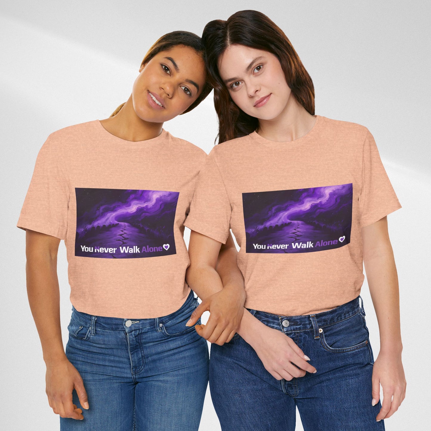You Never Walk Alone Tee — Purple Night Stairway Graphic T‑Shirt
