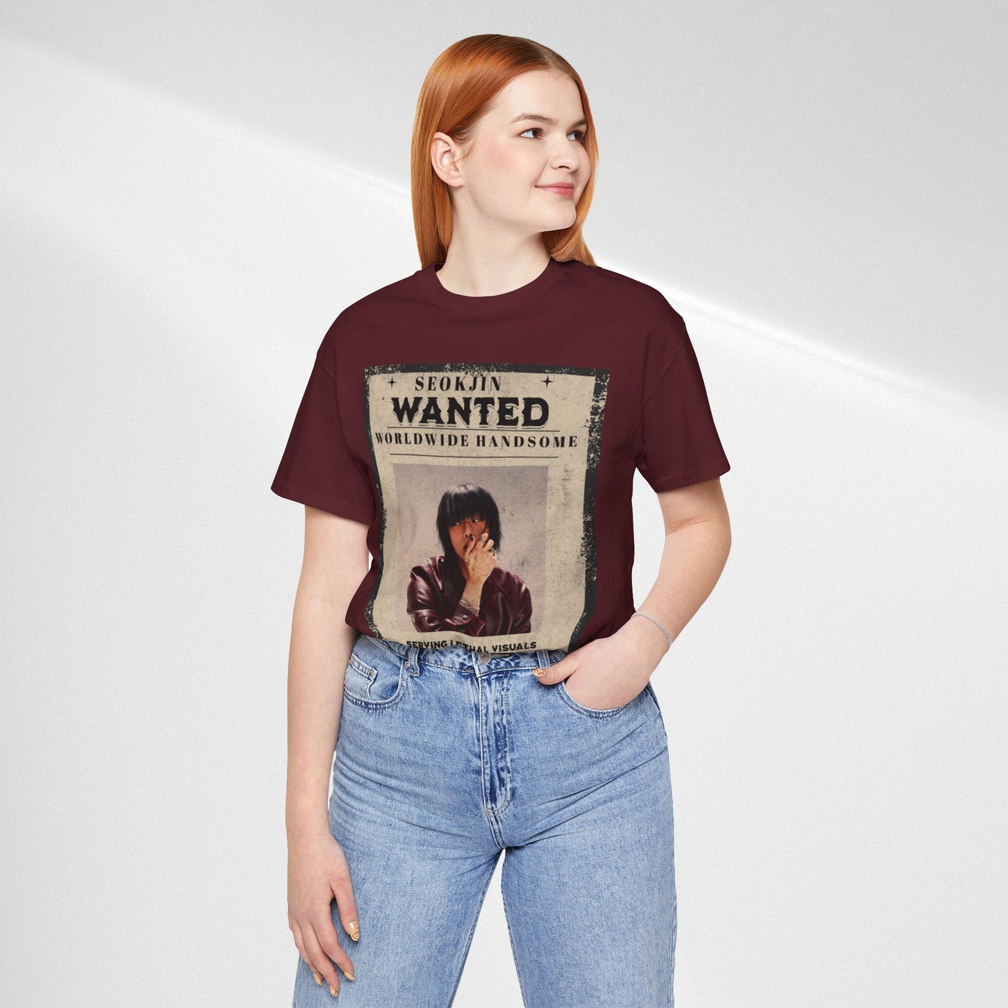T-Shirt — 'Seokjin Wanted: Worldwide Handsome' Vintage Poster Tee