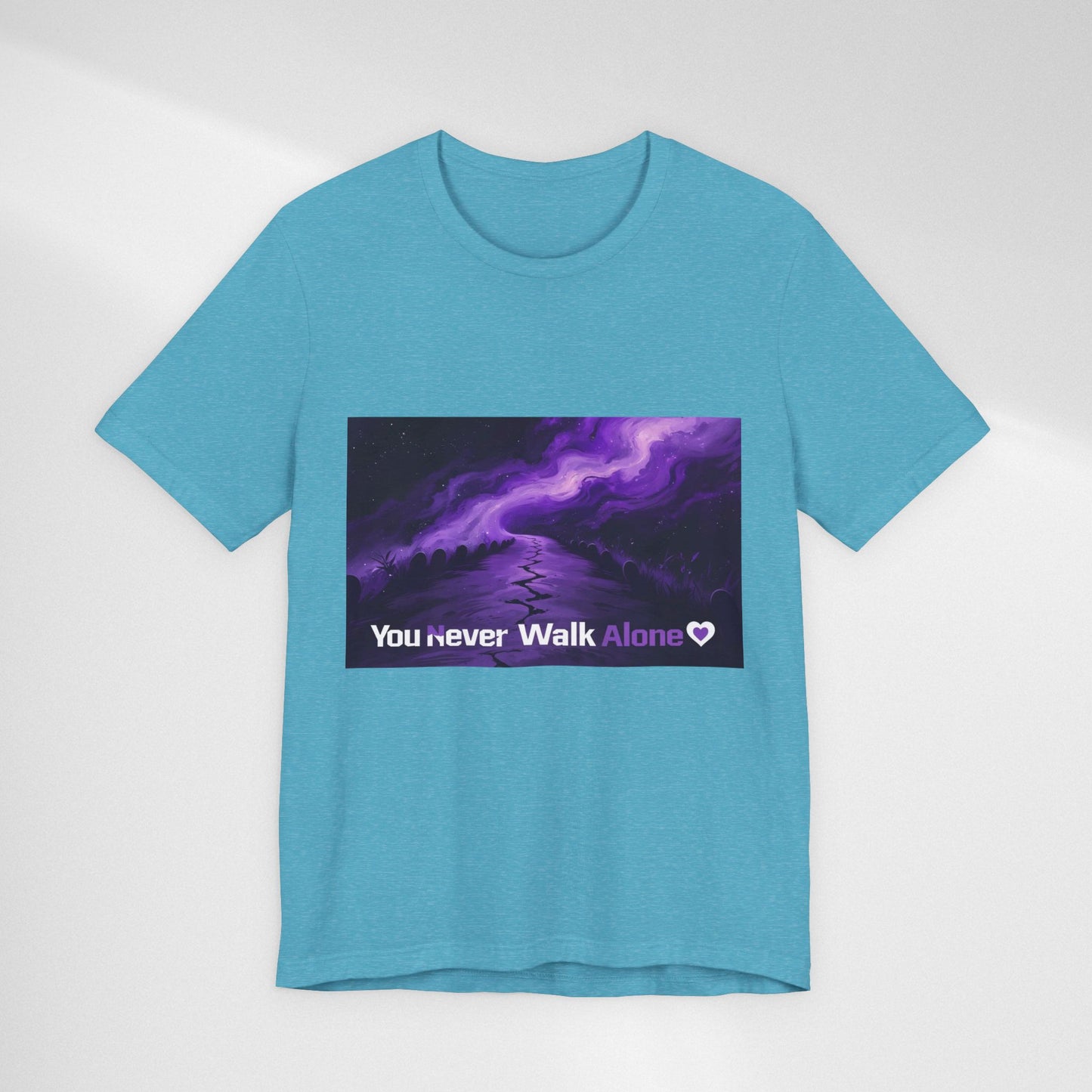You Never Walk Alone Tee — Purple Night Stairway Graphic T‑Shirt