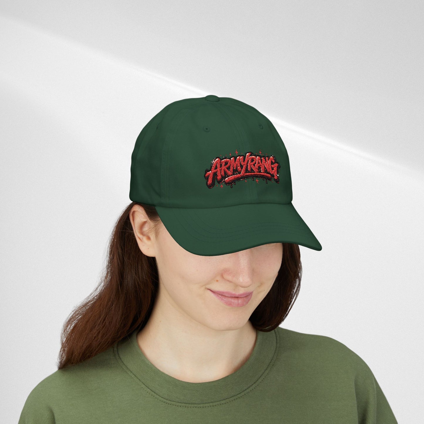 Dad Cap - Red Graffiti "ARMYRANG" Embroidered Baseball Hat