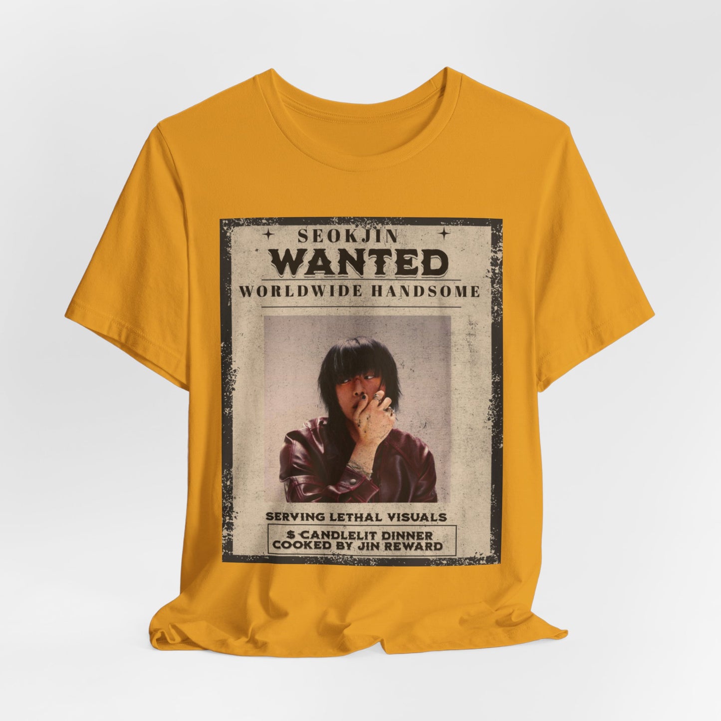 T-Shirt — 'Seokjin Wanted: Worldwide Handsome' Vintage Poster Tee