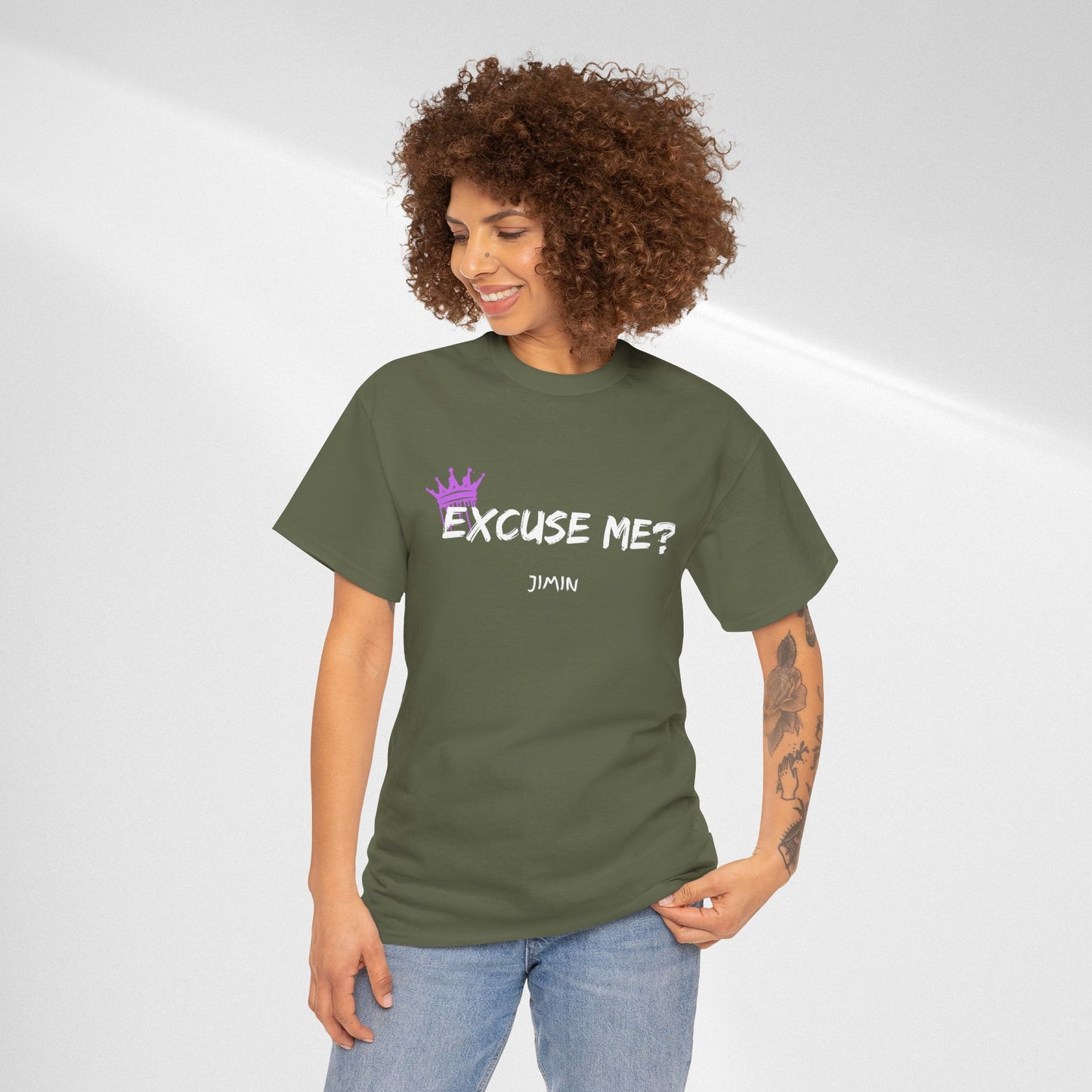 Excuse Me? Tee — Jimin Crown Graphic T‑Shirt