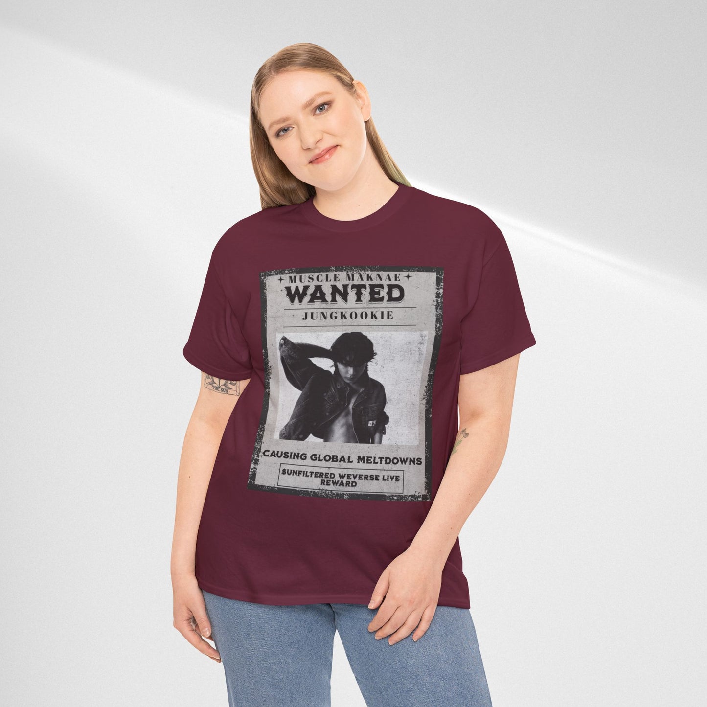 Wanted Poster T-Shirt — "Jungkookie" Vintage K-Pop Graphic Tee