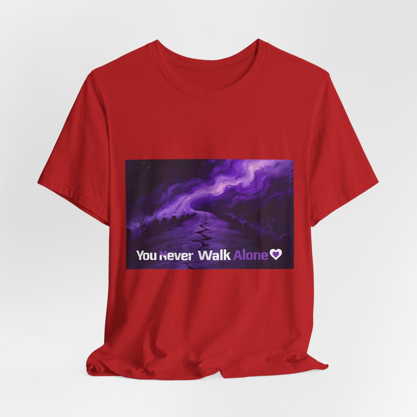 You Never Walk Alone Tee — Purple Night Stairway Graphic T‑Shirt