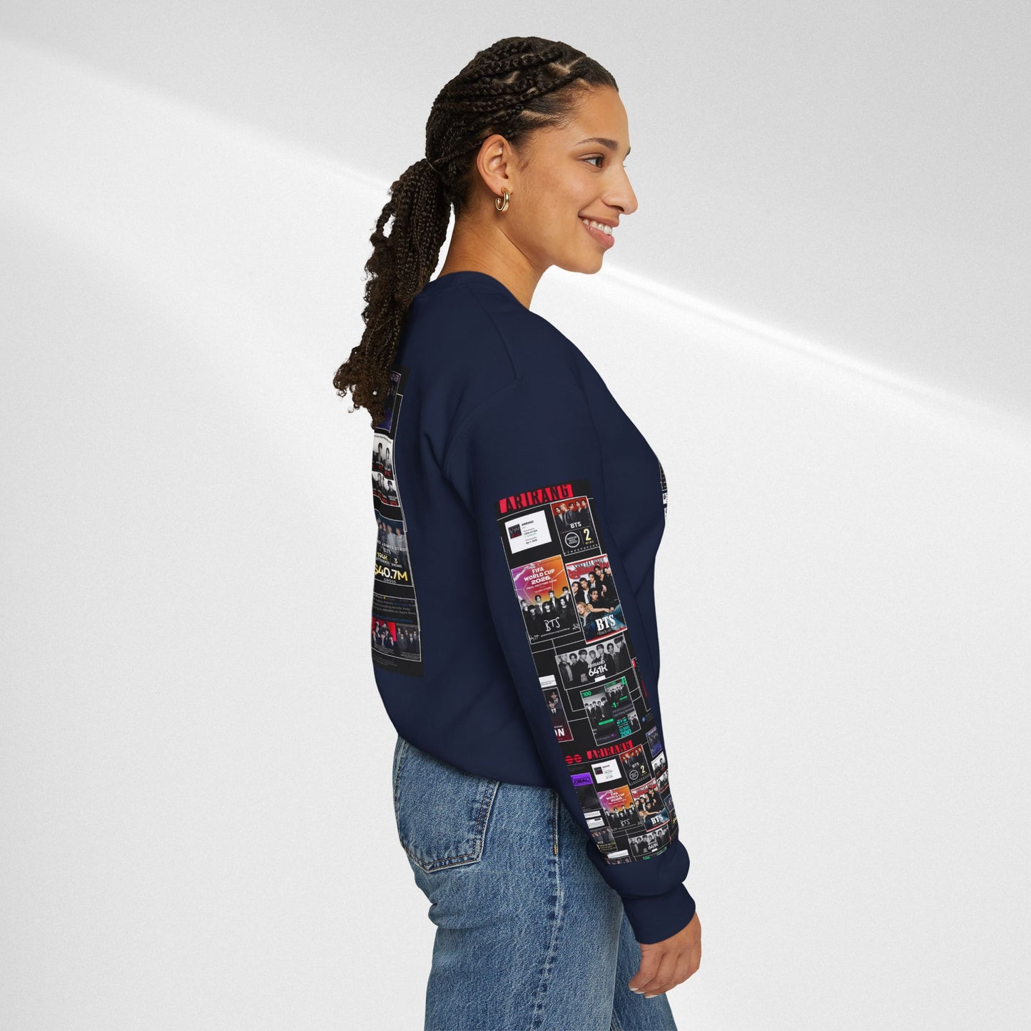 Crewneck Sweatshirt — BTS ARIRANG Collage Graphic Crewneck (Album Posters & Tour Art)
