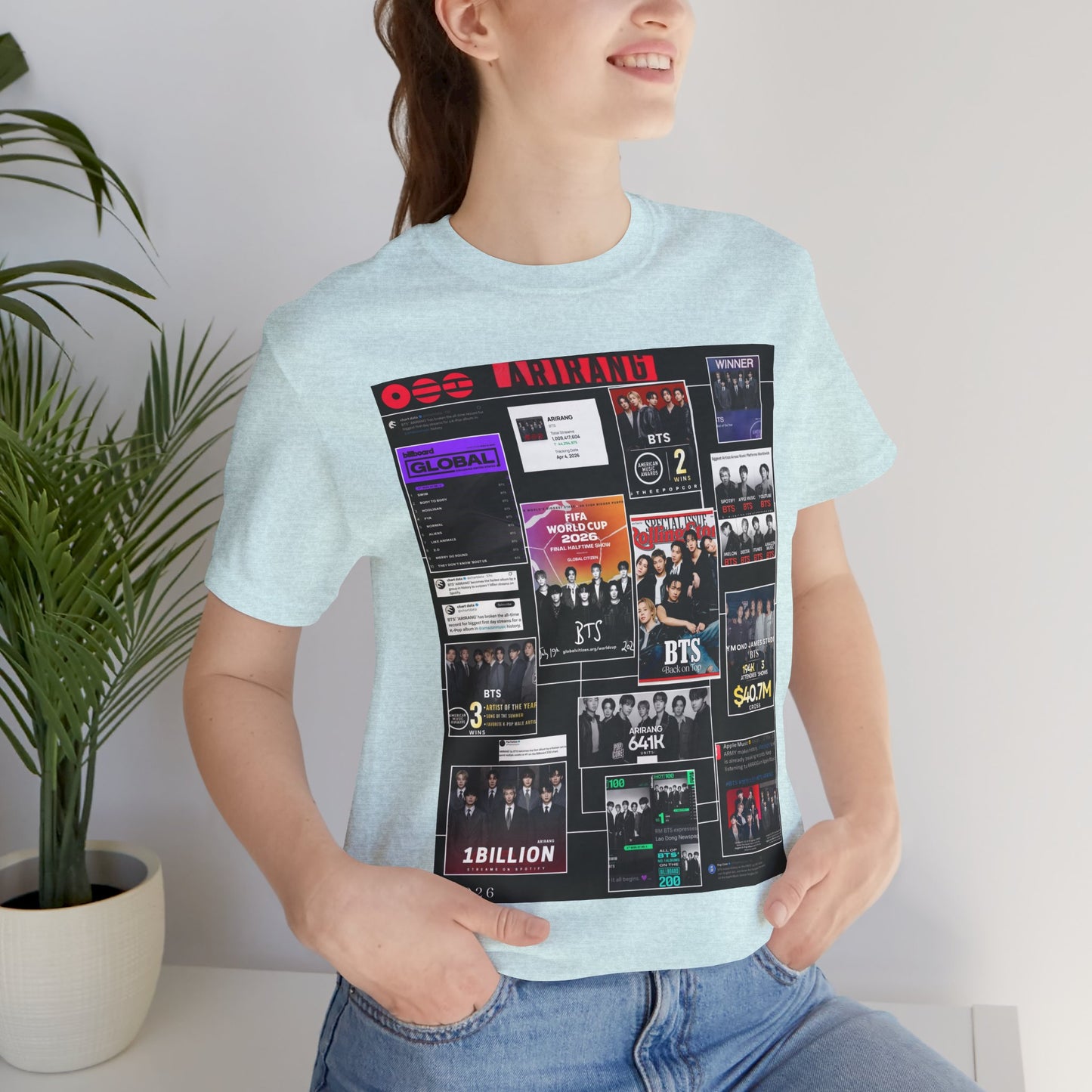BTS  ARIRANG Collage Graphic Tee — K‑Pop Fan Tribute Shirt
