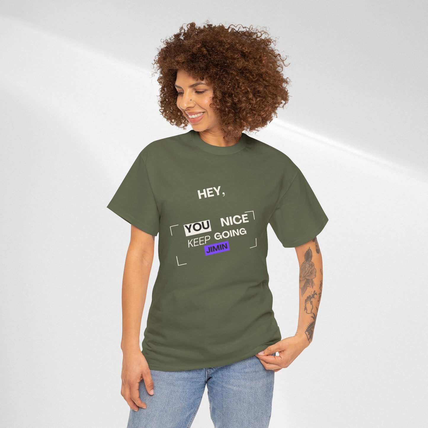Motivational Tee — "Hey, You Nice Keep Going" Inspirational Graphic T-Shirt