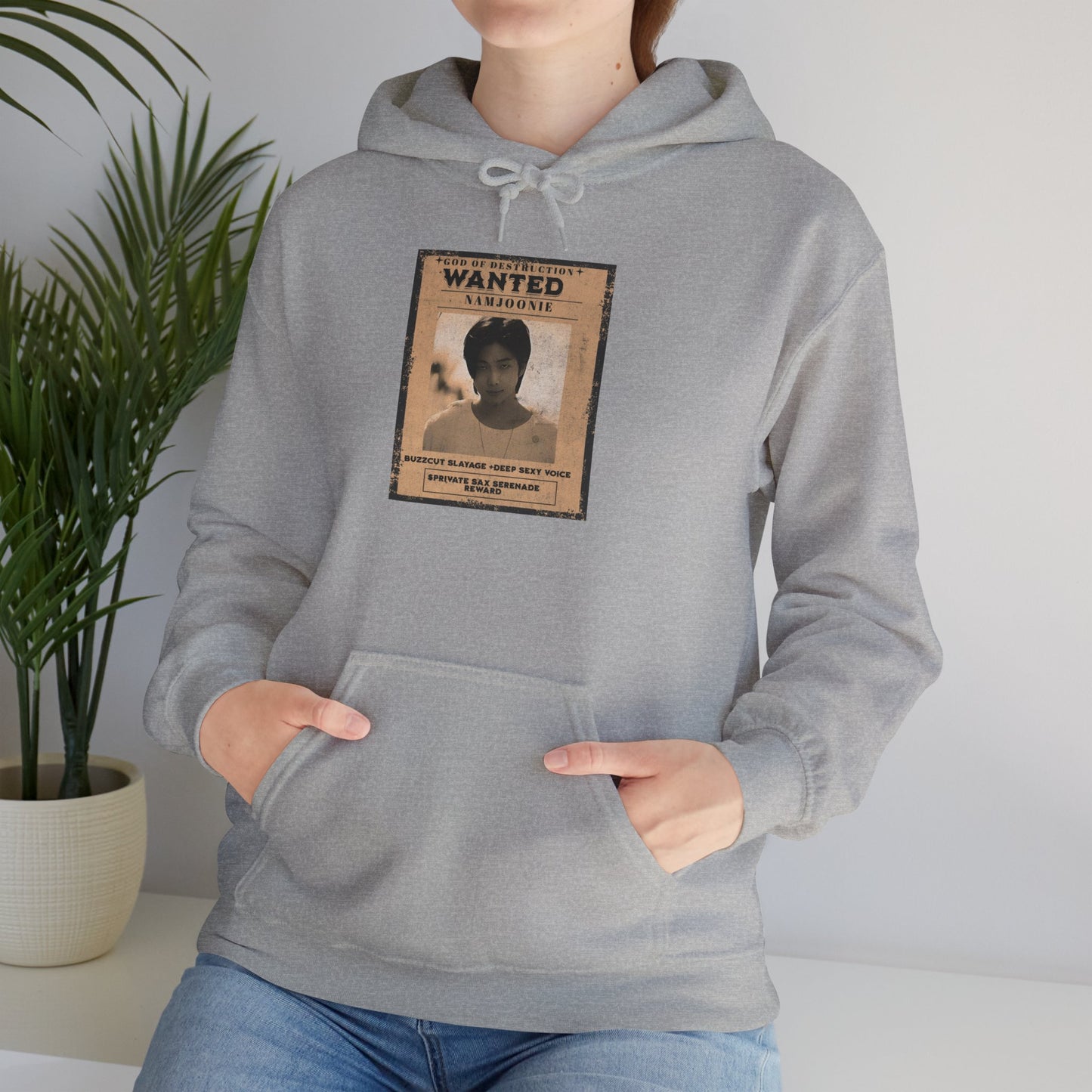 Hoodie - Vintage Namjoon 'WANTED' Poster Graphic Pullover