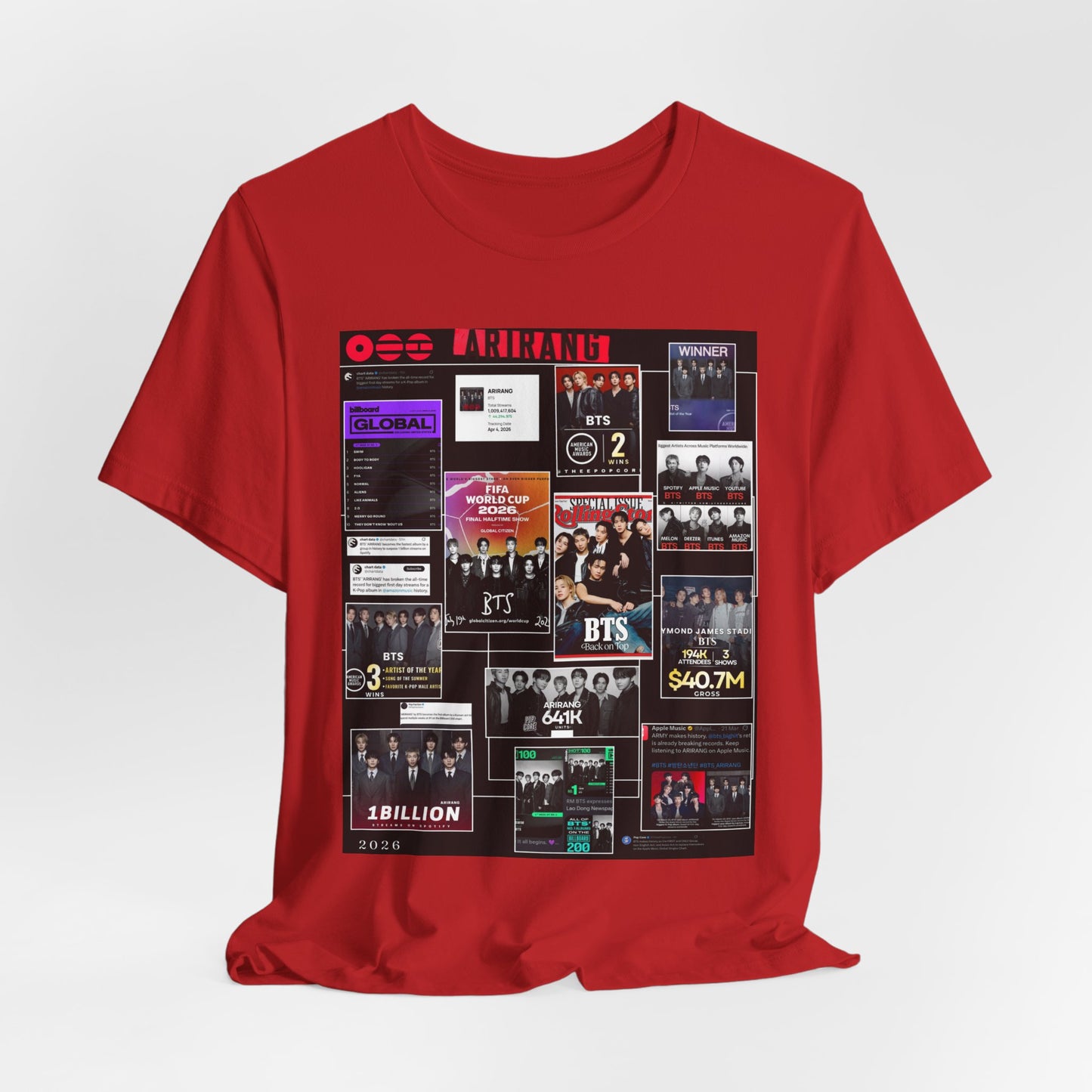 BTS  ARIRANG Collage Graphic Tee — K‑Pop Fan Tribute Shirt