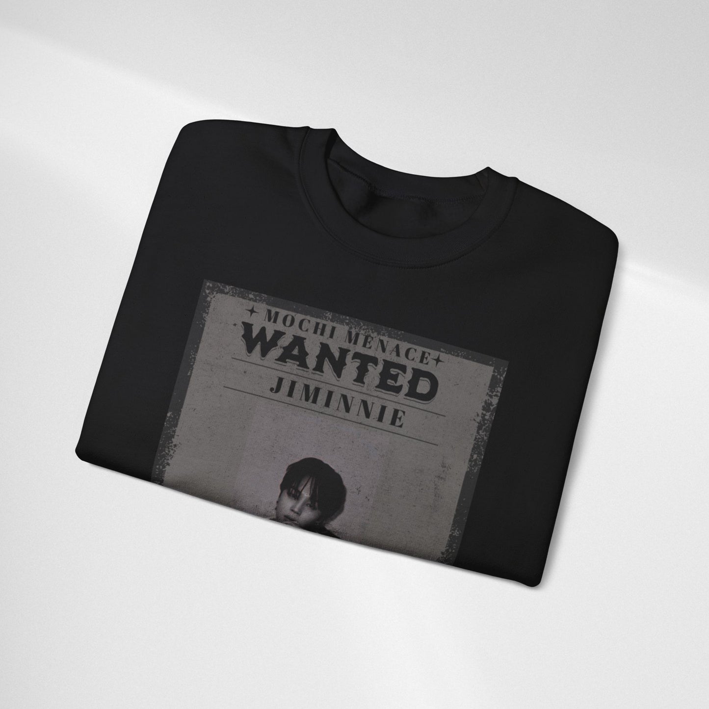 Wanted Poster Crewneck Sweatshirt – 'Wanted Jiminie' Vintage K-Pop Graphic