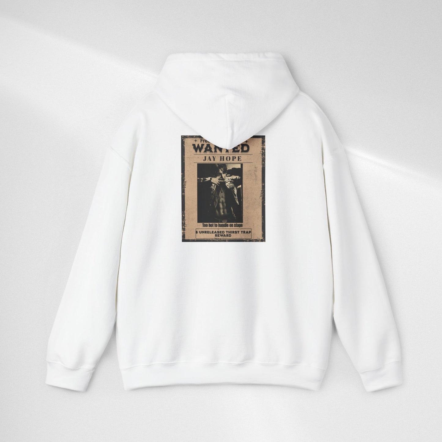 Hoodie - Vintage JHOPE 'WANTED' Poster Graphic Hooded Sweatshirt