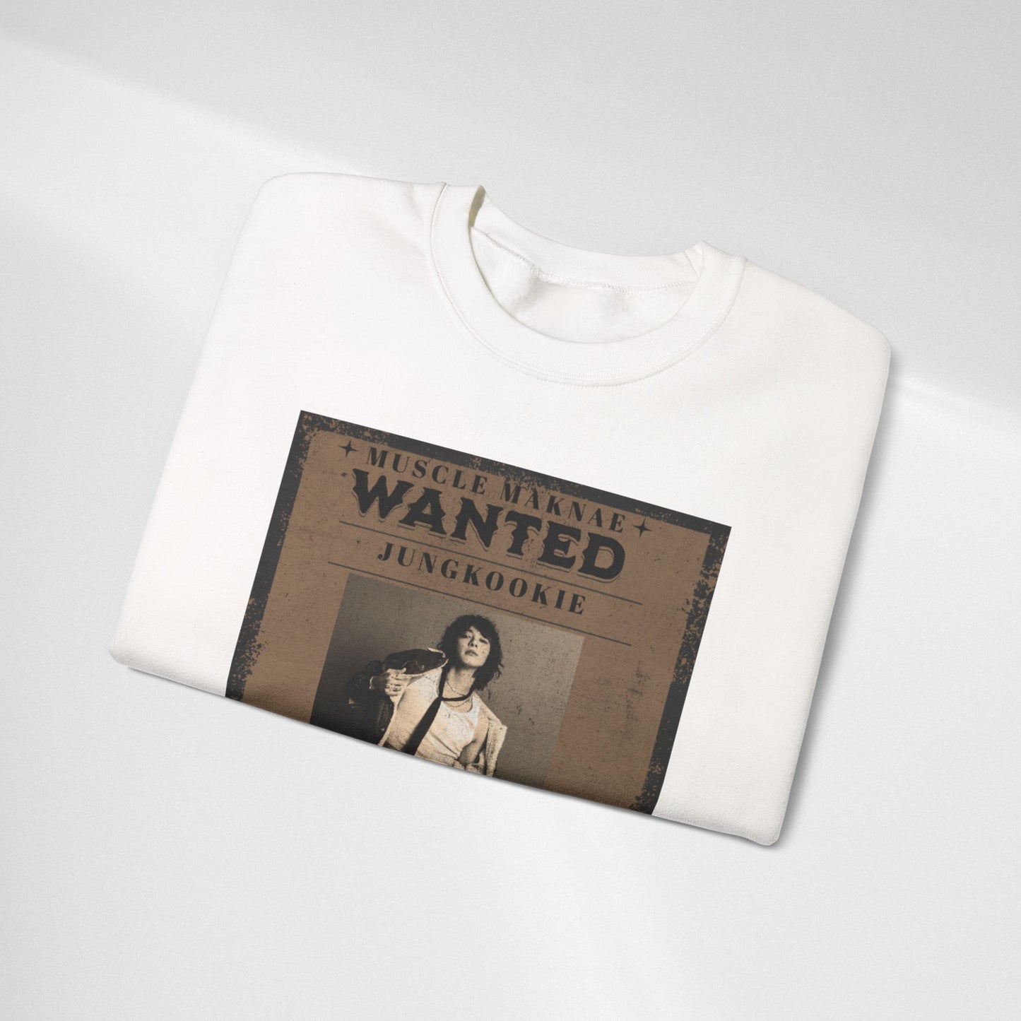 Crewneck Sweatshirt — Vintage JK'Wanted' Poster Graphic