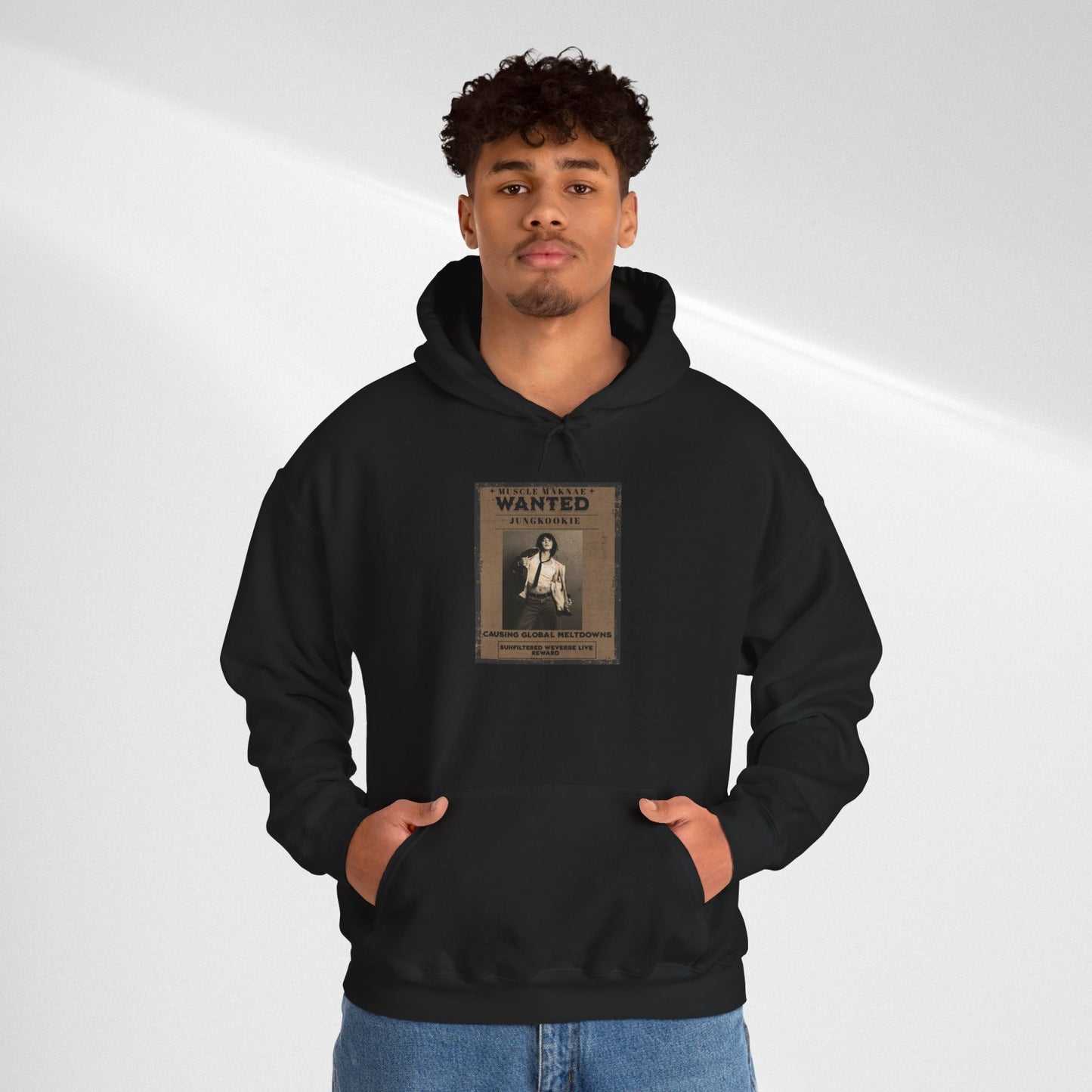 Hoodie — Vintage JK 'WANTED' Poster Graphic Pullover