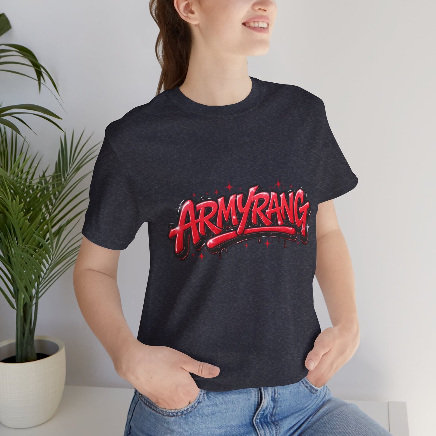 BTS T-Shirt — 'ARMYRANG' Red Graffiti Logo Tee