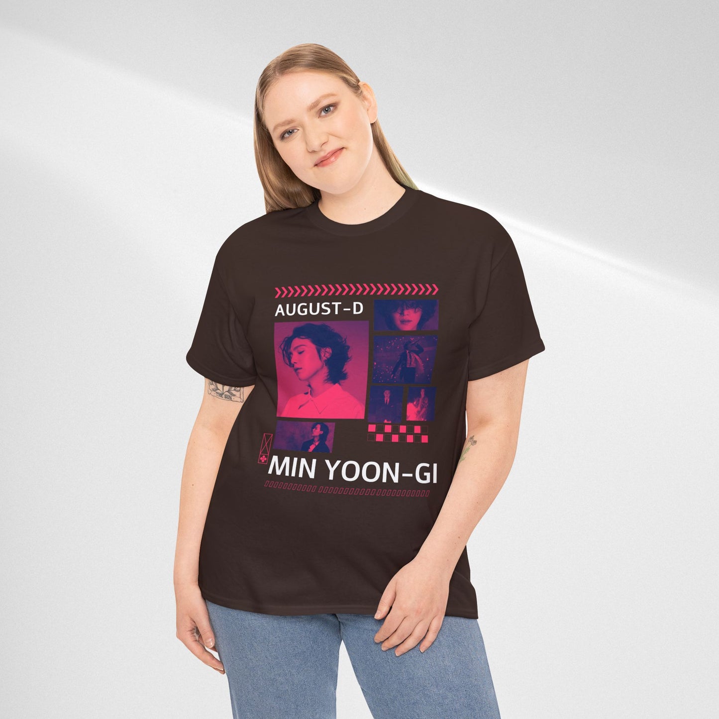 Min Yoon-Gi Photo Grid Tee — K‑Pop BTS August‑D Fan Shirt