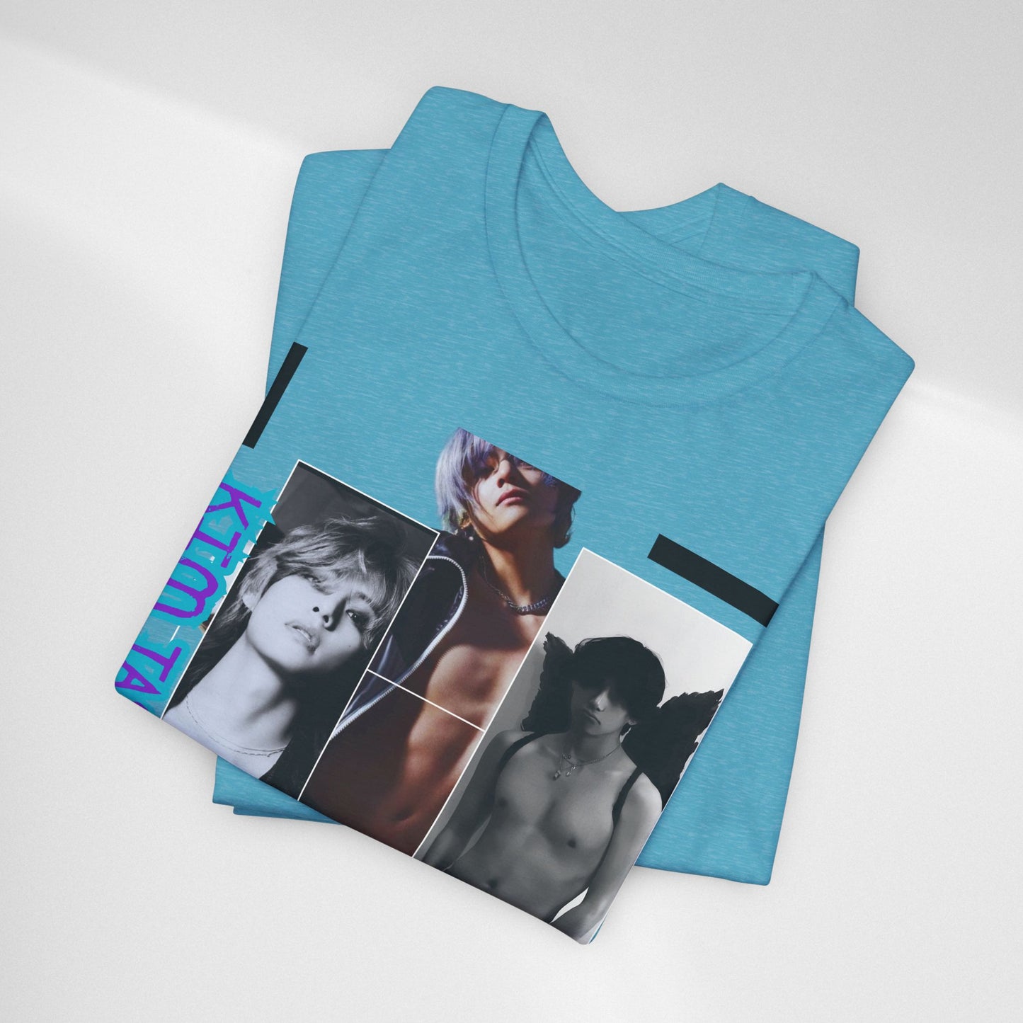 TAE Photo Collage Graphic Tee — Retro Black & White Portraits