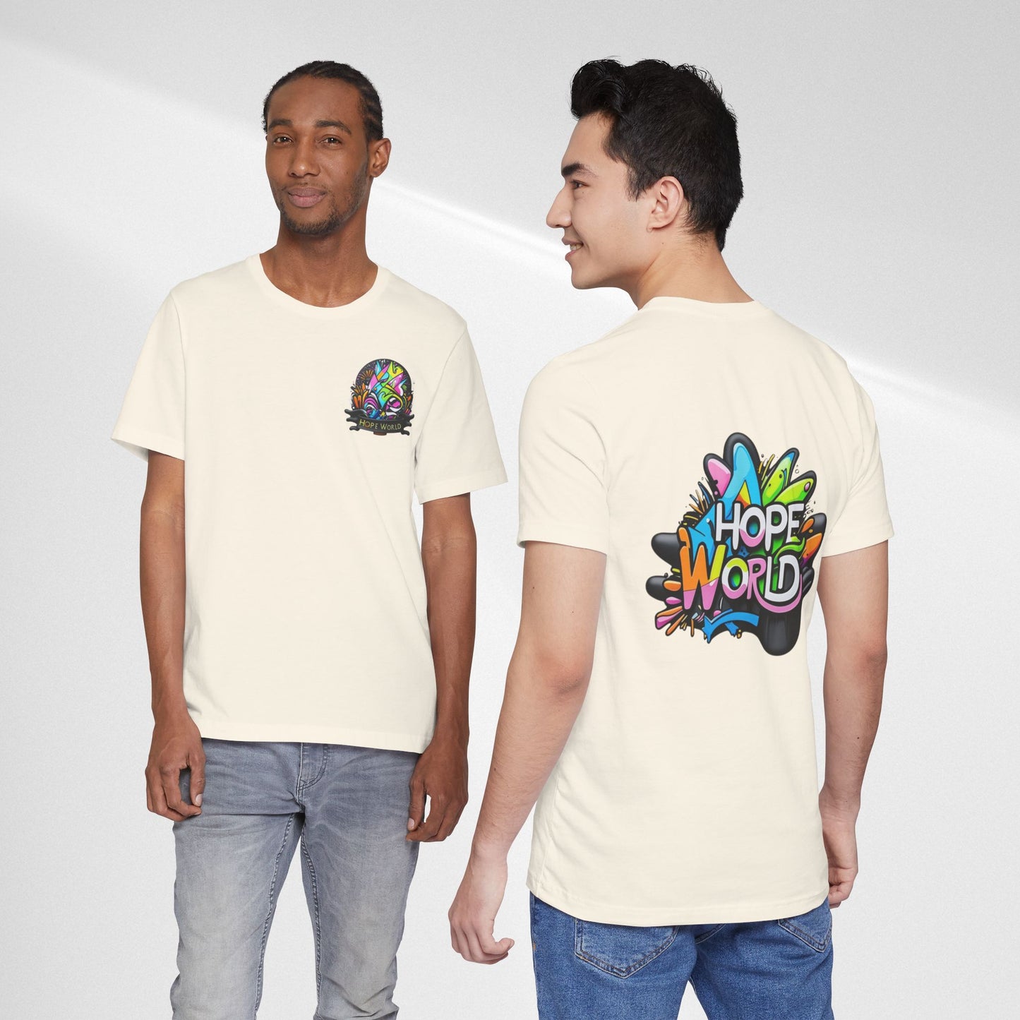 Hope World Graphic Tee — Colorful Graffiti BTS-Inspired Shirt