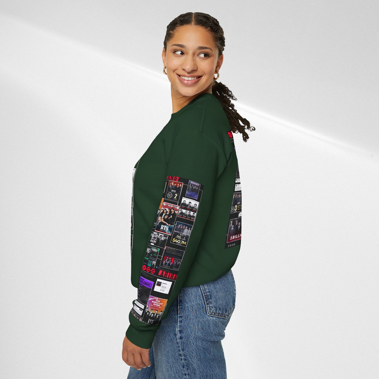 Crewneck Sweatshirt — BTS ARIRANG Collage Graphic Crewneck (Album Posters & Tour Art)