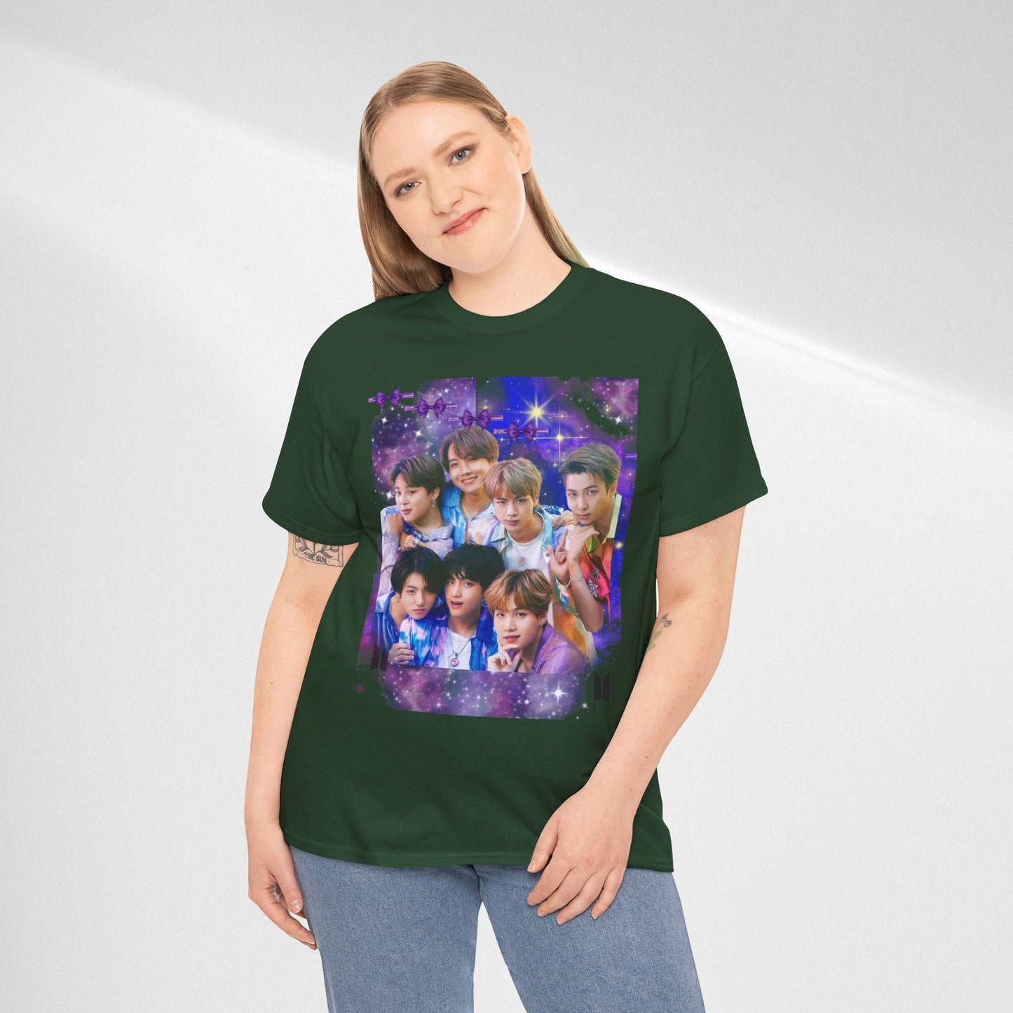 BTS Collage Tee — Purple Dream Photo Graphic T-Shirt