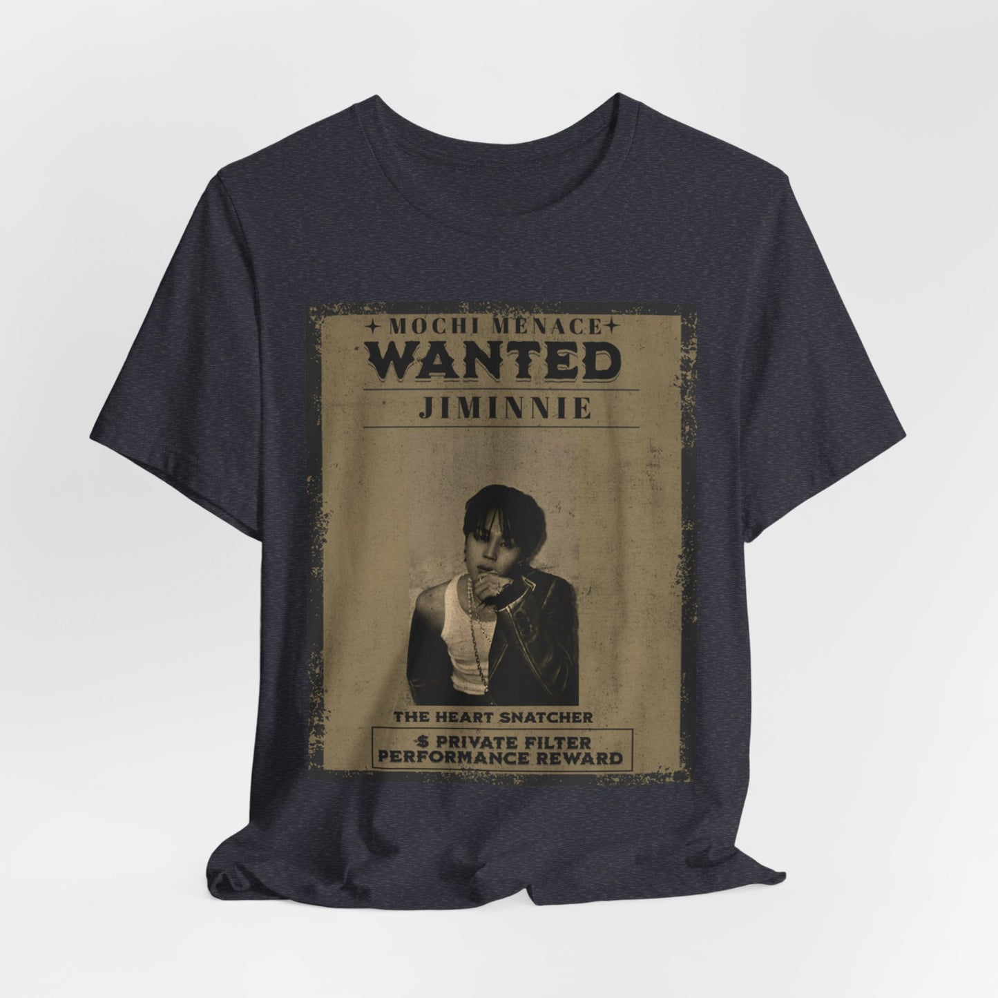 JIMIN Wanted Poster Graphic Tee — 'Mischief Menace' Vintage Style