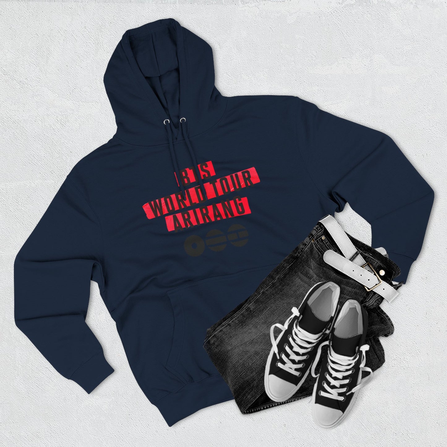 BTS World Tour Hoodie — 'Arirang' Fleece Pullover with Tour Dates