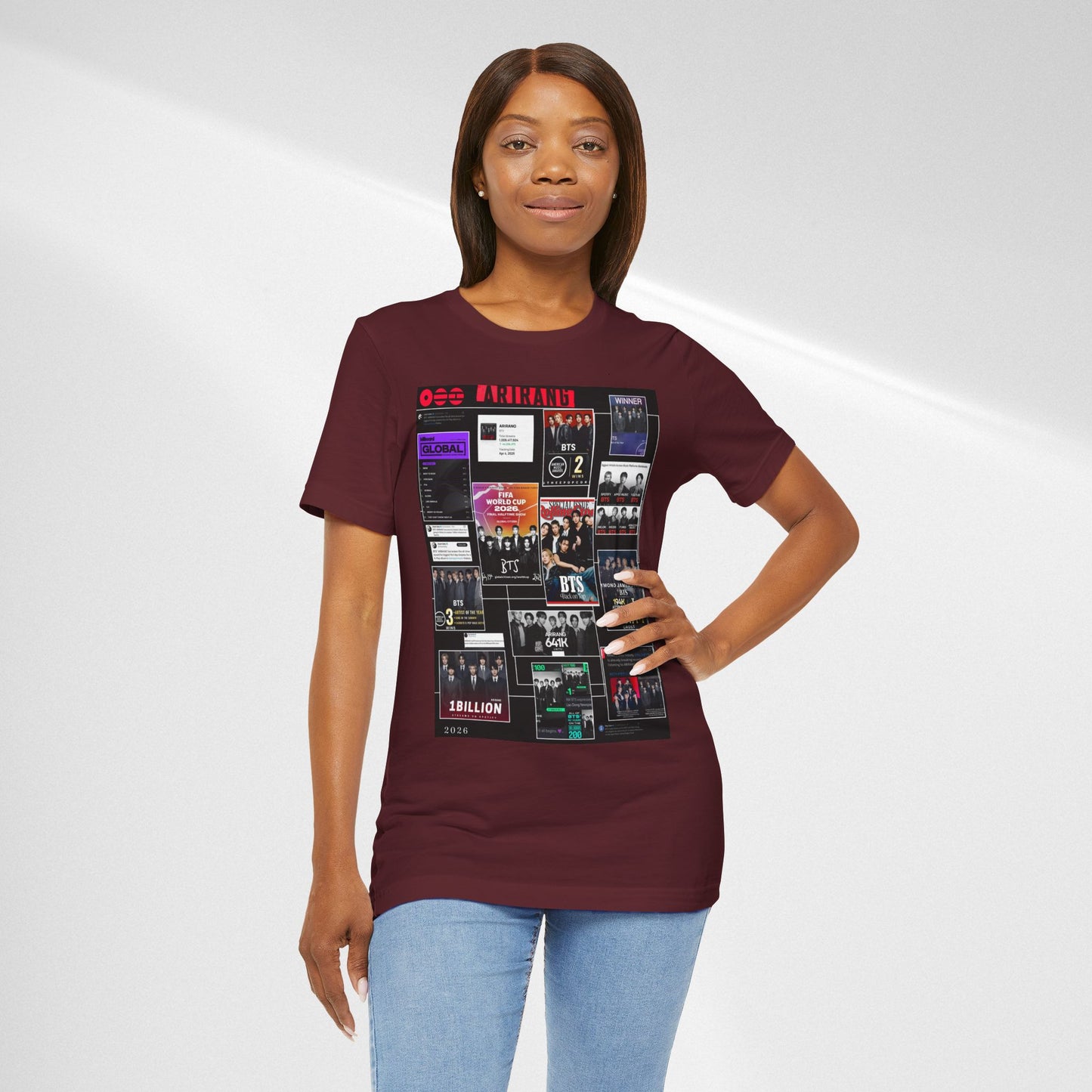BTS  ARIRANG Collage Graphic Tee — K‑Pop Fan Tribute Shirt