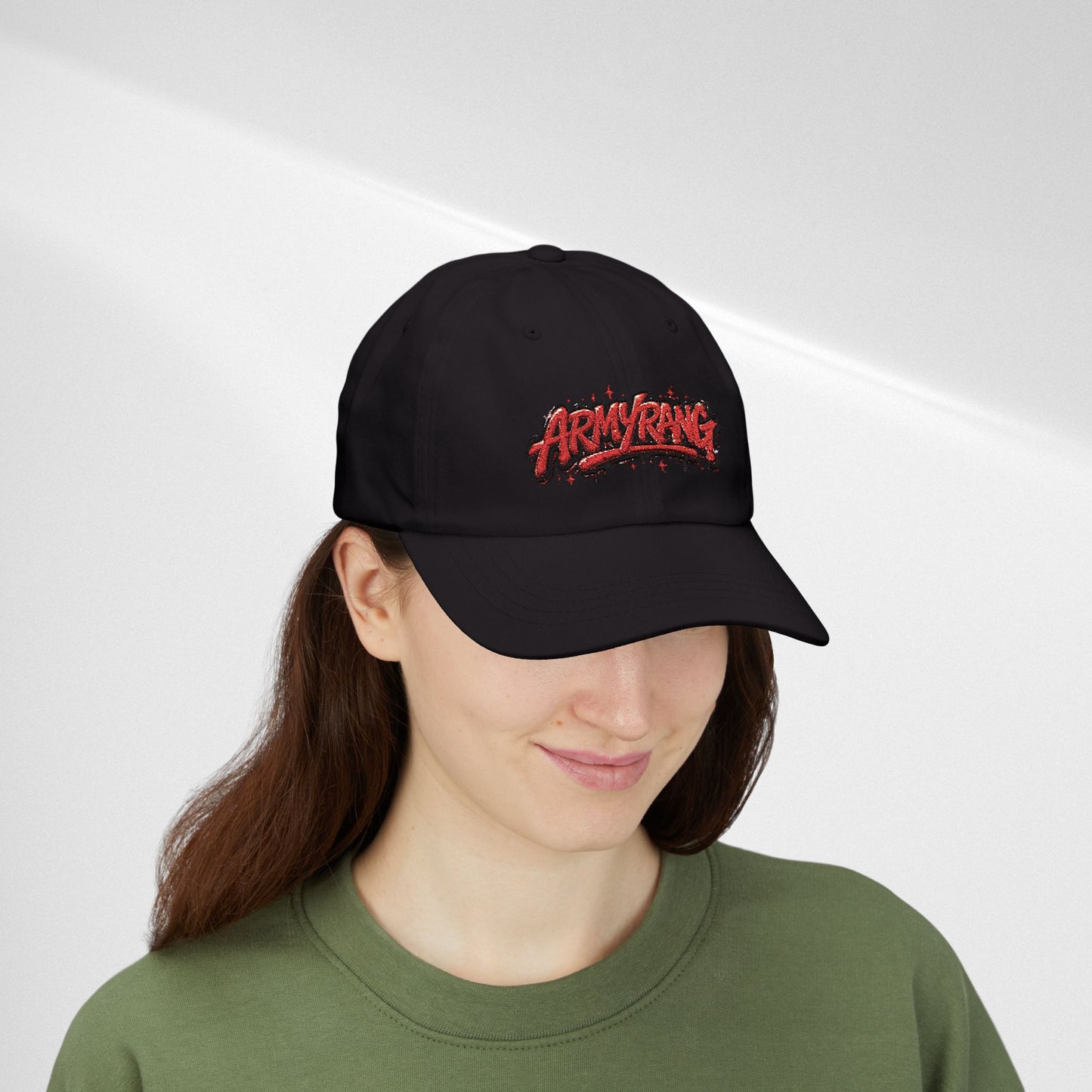 Dad Cap - Red Graffiti "ARMYRANG" Embroidered Baseball Hat
