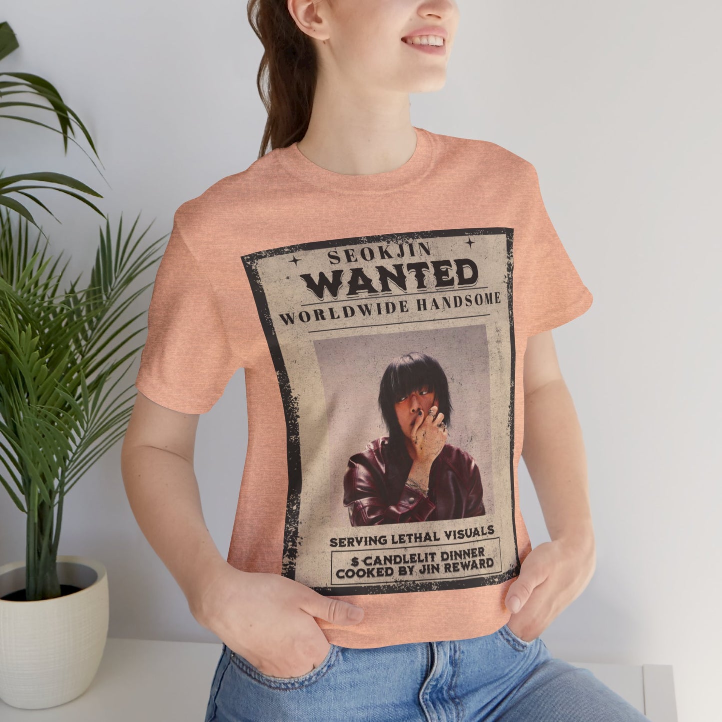 T-Shirt — 'Seokjin Wanted: Worldwide Handsome' Vintage Poster Tee