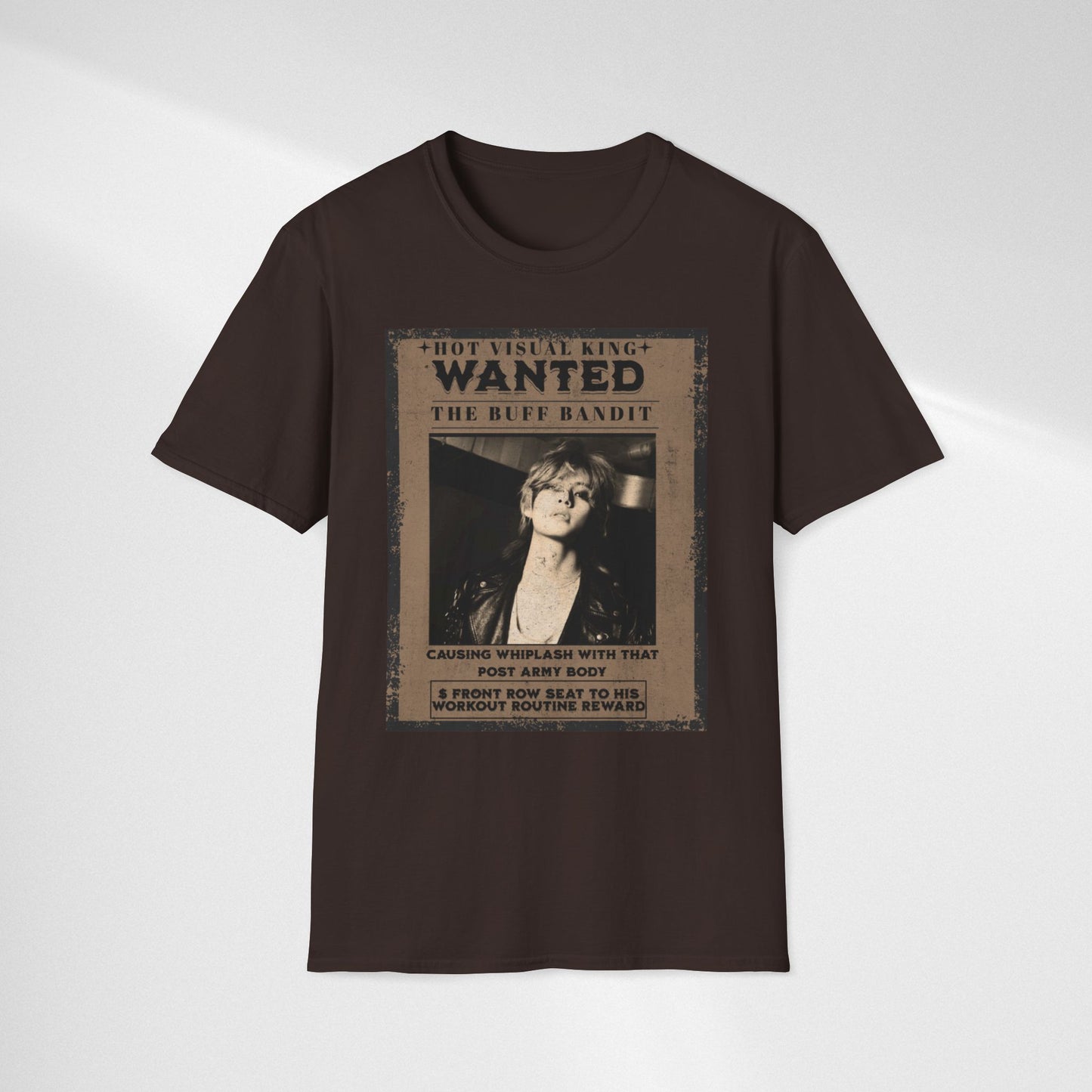 Wanted V Poster Graphic T-Shirt — "The Ruff Bandit" Vintage Western Mugshot Tee