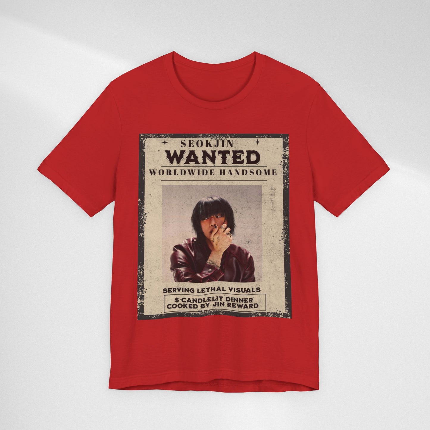 T-Shirt — 'Seokjin Wanted: Worldwide Handsome' Vintage Poster Tee