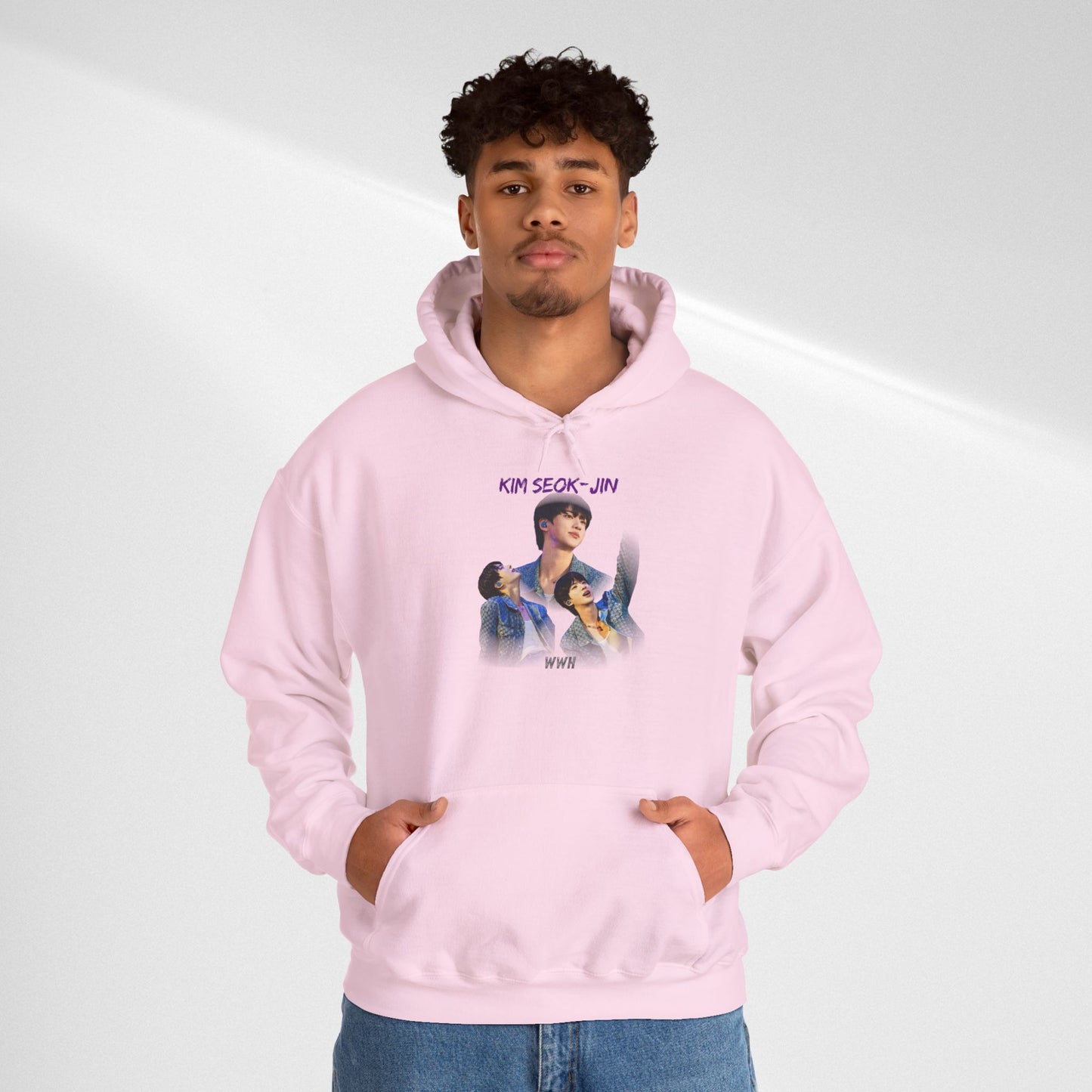 JIN Graphic Hoodie — Artistic Three-Image Portrait Design
