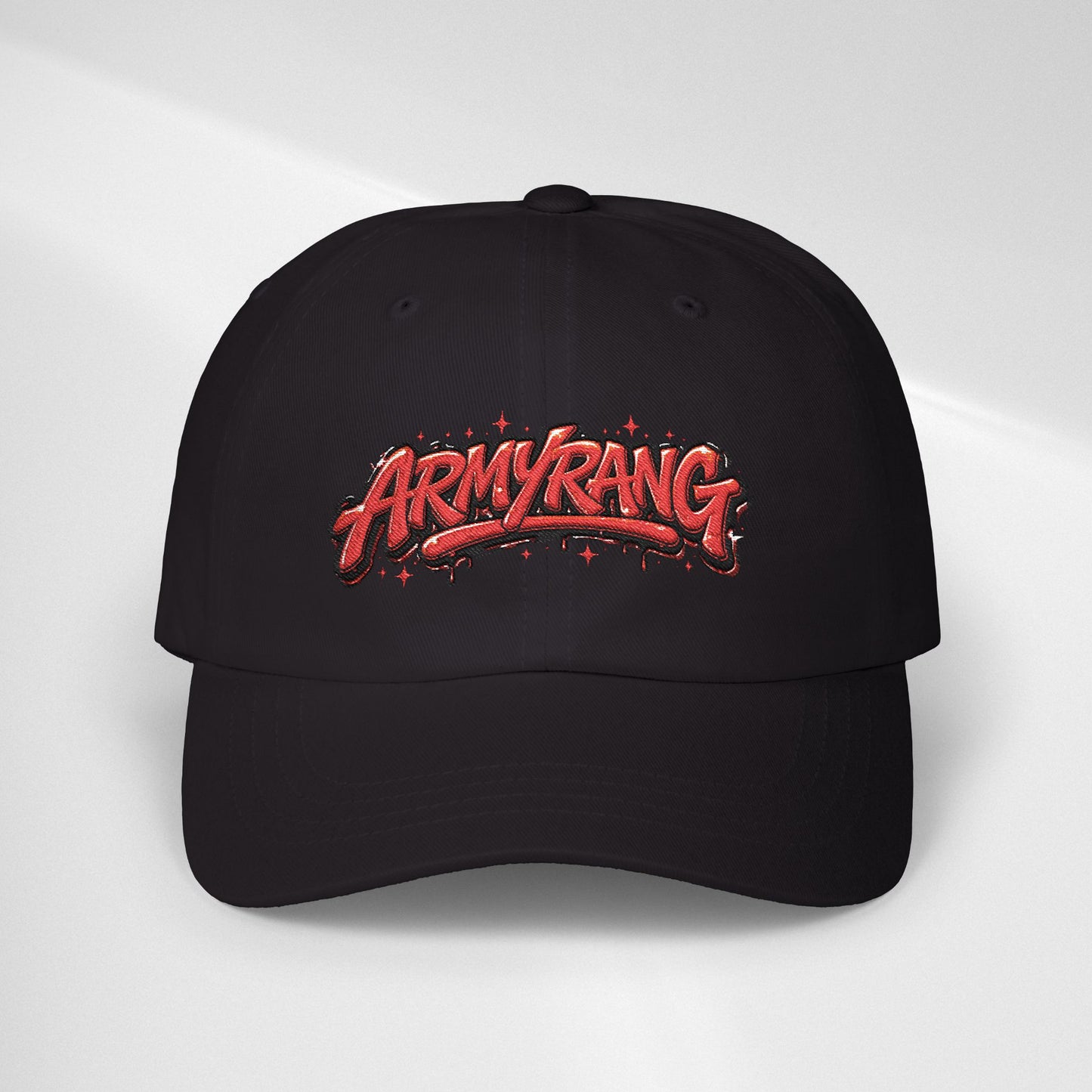 Dad Cap - Red Graffiti "ARMYRANG" Embroidered Baseball Hat