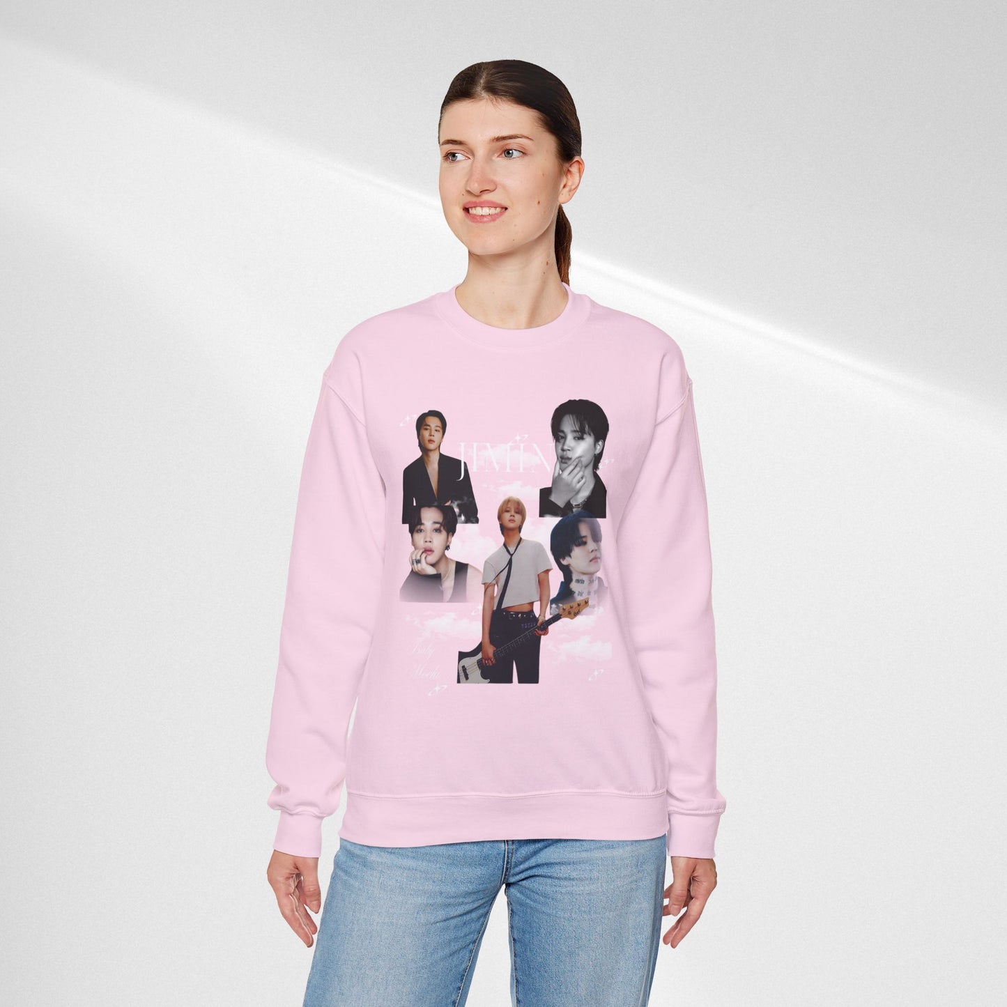 Crewneck Sweatshirt — K-pop JIMIN Collage Pullover (Band Member Design)