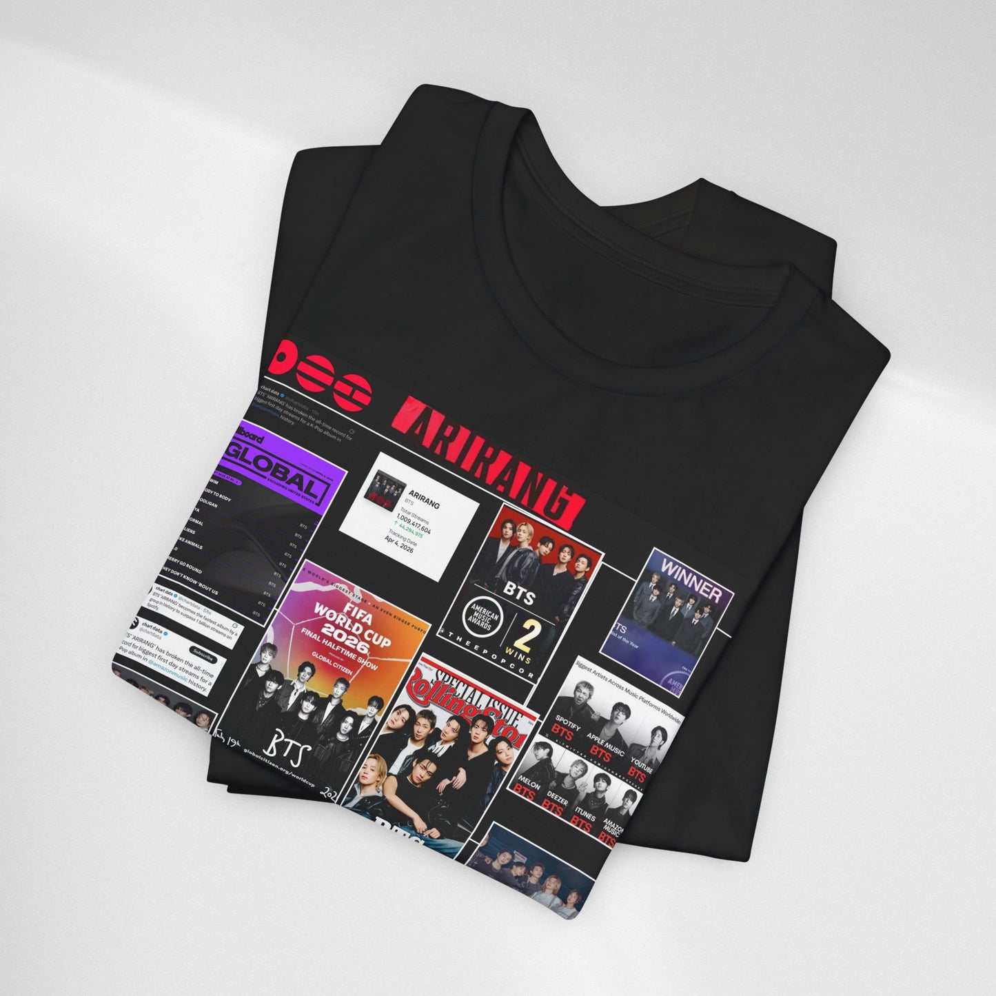 BTS  ARIRANG Collage Graphic Tee — K‑Pop Fan Tribute Shirt
