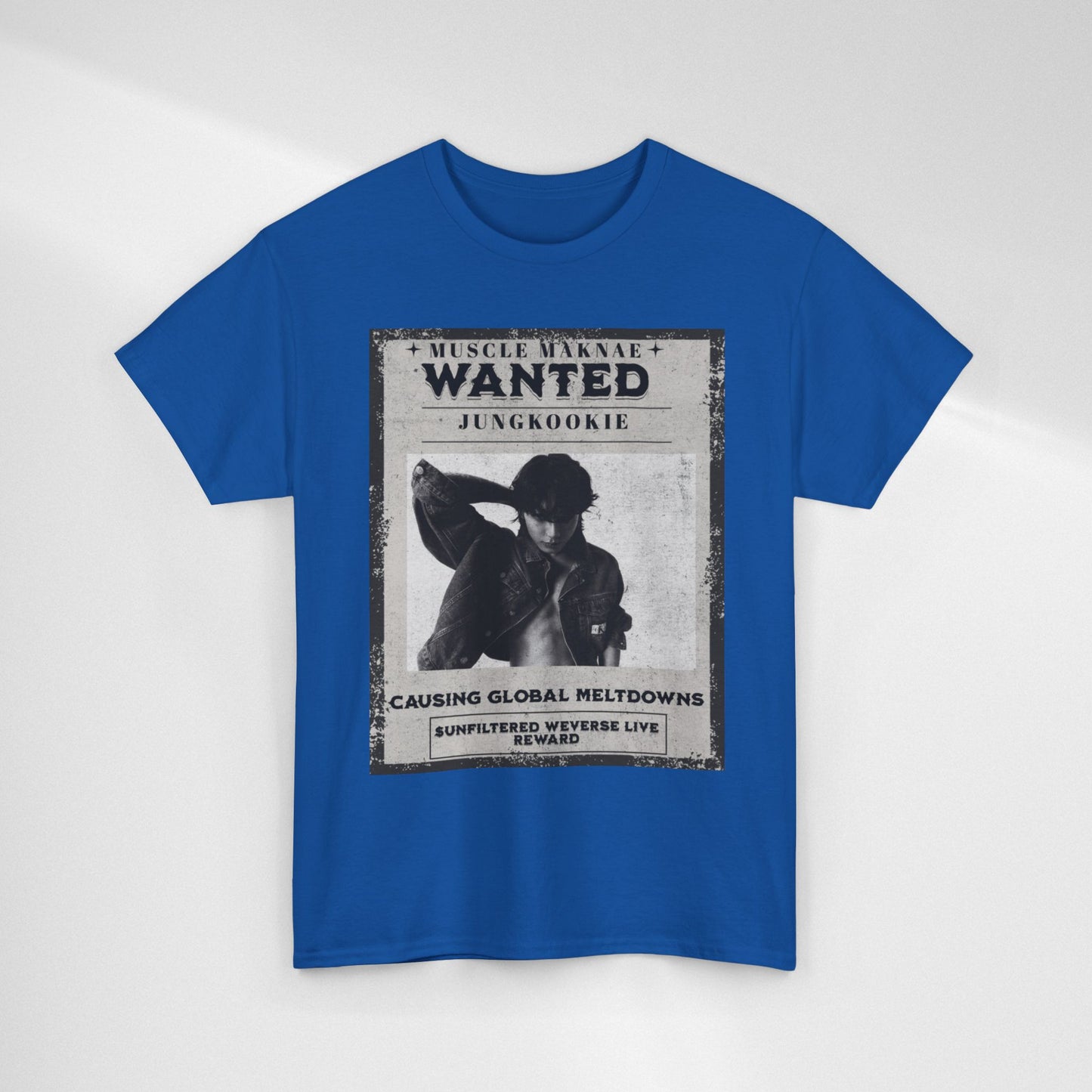 Wanted Poster T-Shirt — "Jungkookie" Vintage K-Pop Graphic Tee