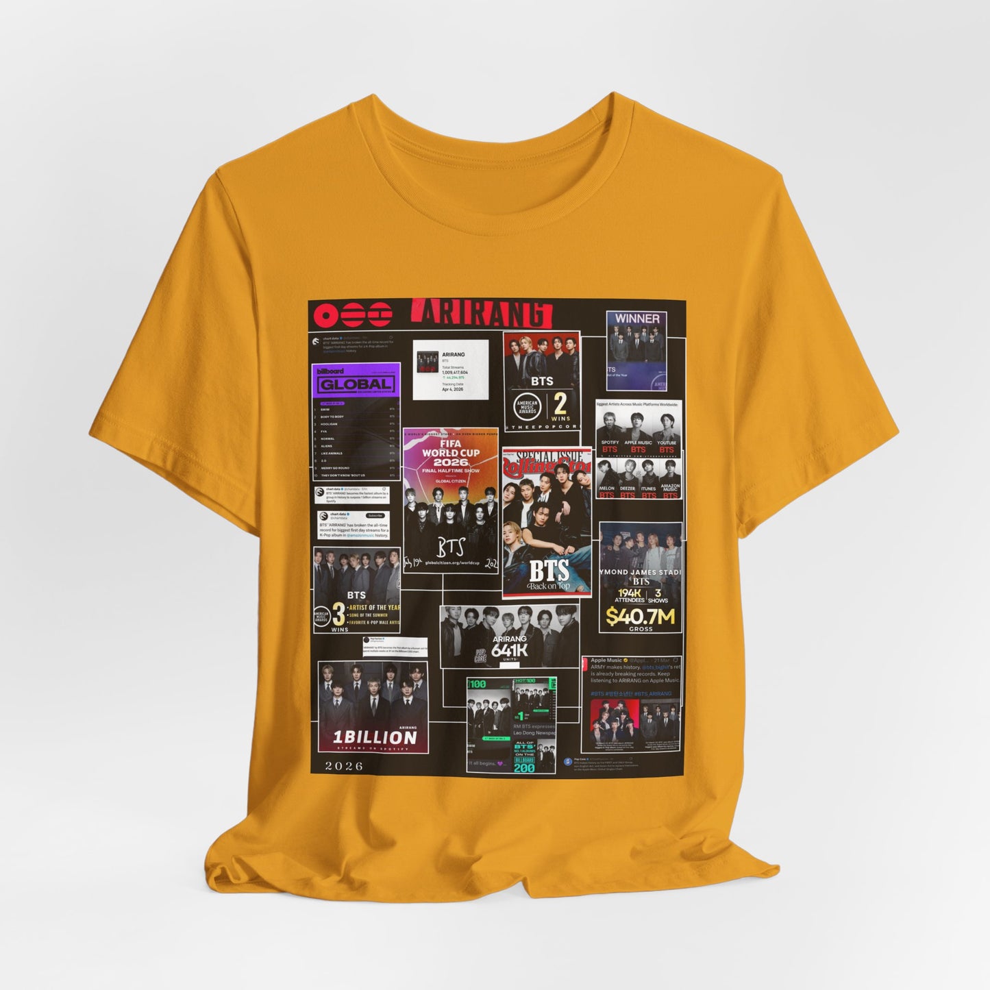 BTS  ARIRANG Collage Graphic Tee — K‑Pop Fan Tribute Shirt