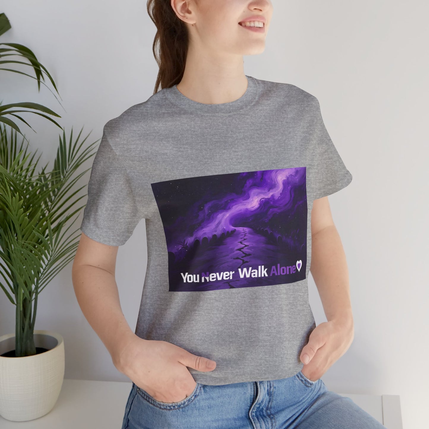 You Never Walk Alone Tee — Purple Night Stairway Graphic T‑Shirt